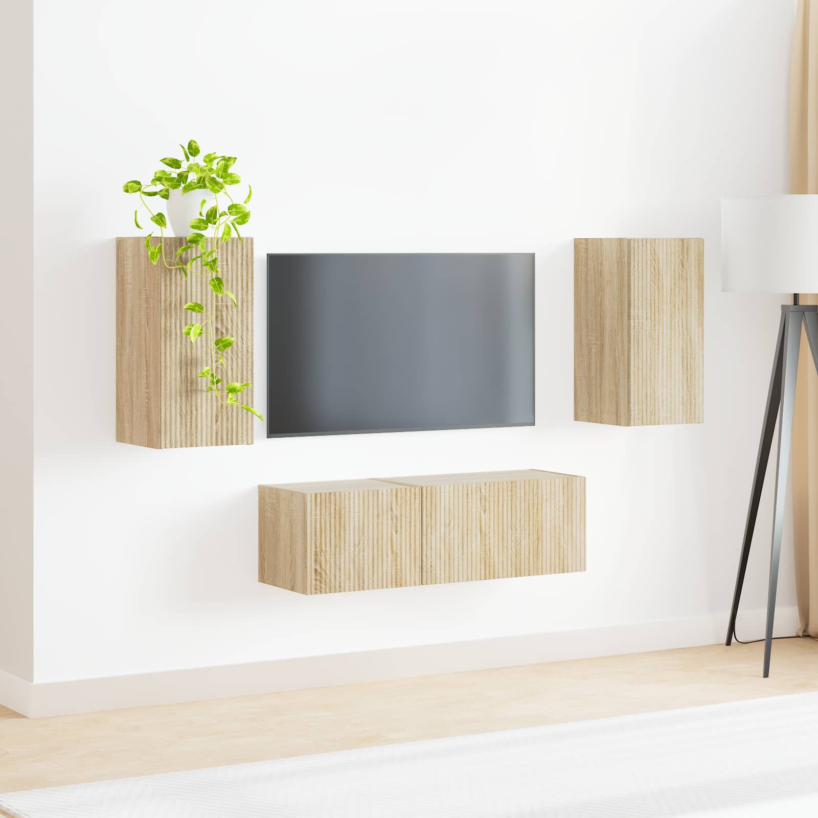 Set zidnog ormarića za TV 4 pcs Sonoma hrast Konstruirano drvo