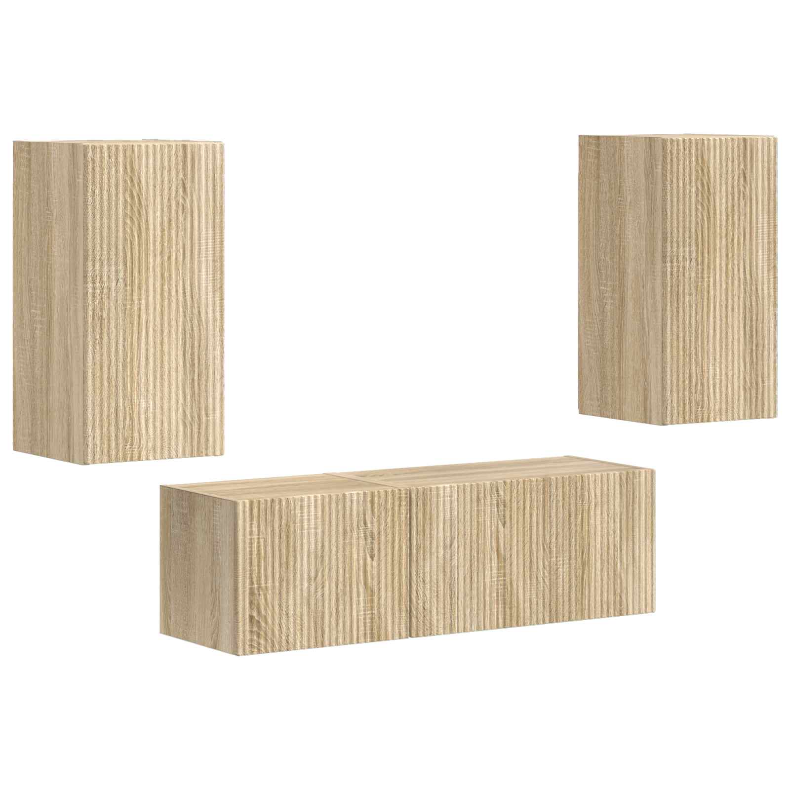 Set zidnog ormarića za TV 4 pcs Sonoma hrast Konstruirano drvo
