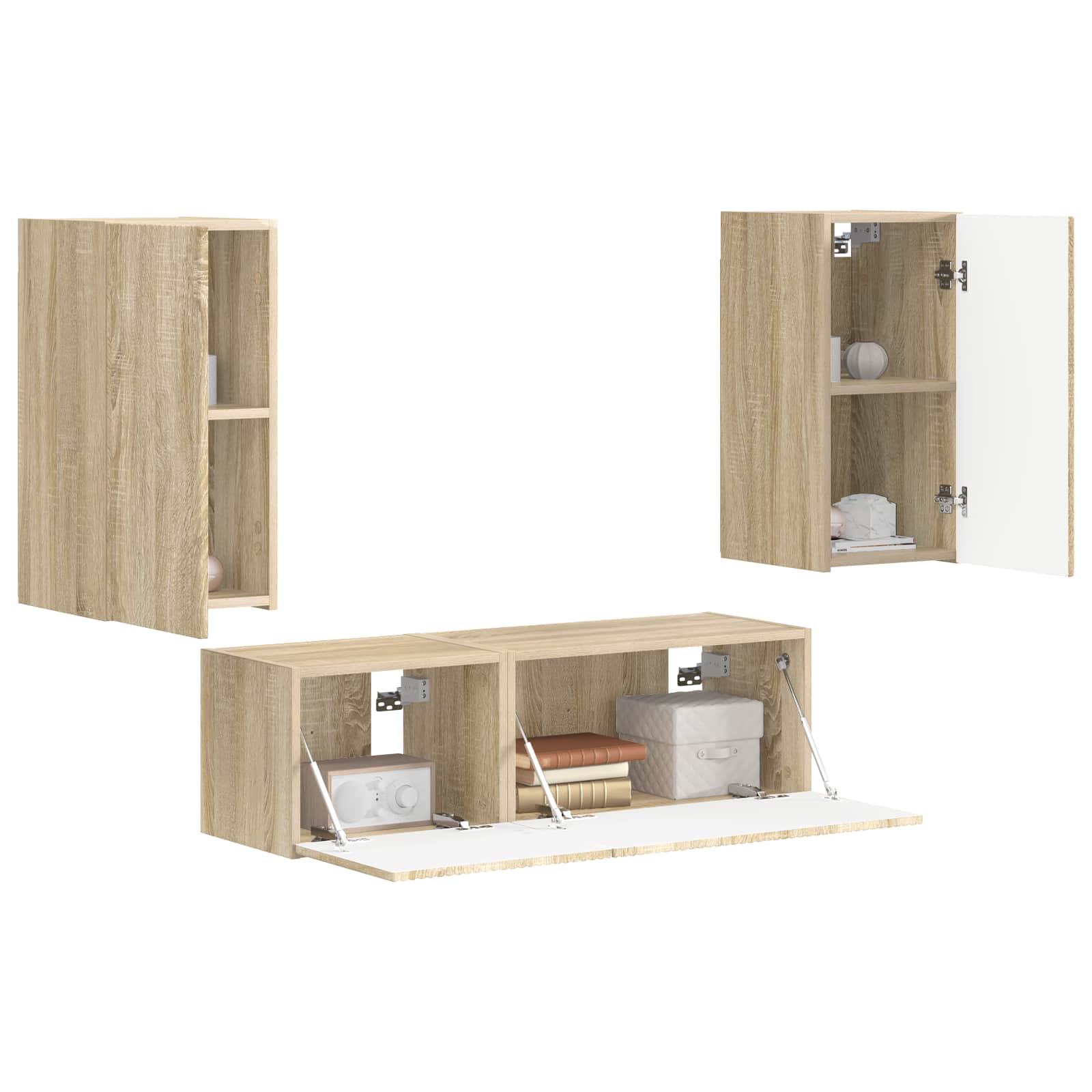 Set zidnog ormarića za TV 4 pcs Sonoma hrast Konstruirano drvo