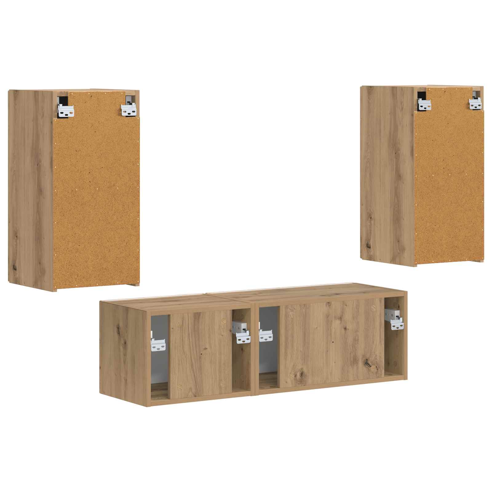 Set zidnog ormarića za TV Zidne 4 pcs Umjetnički hrast