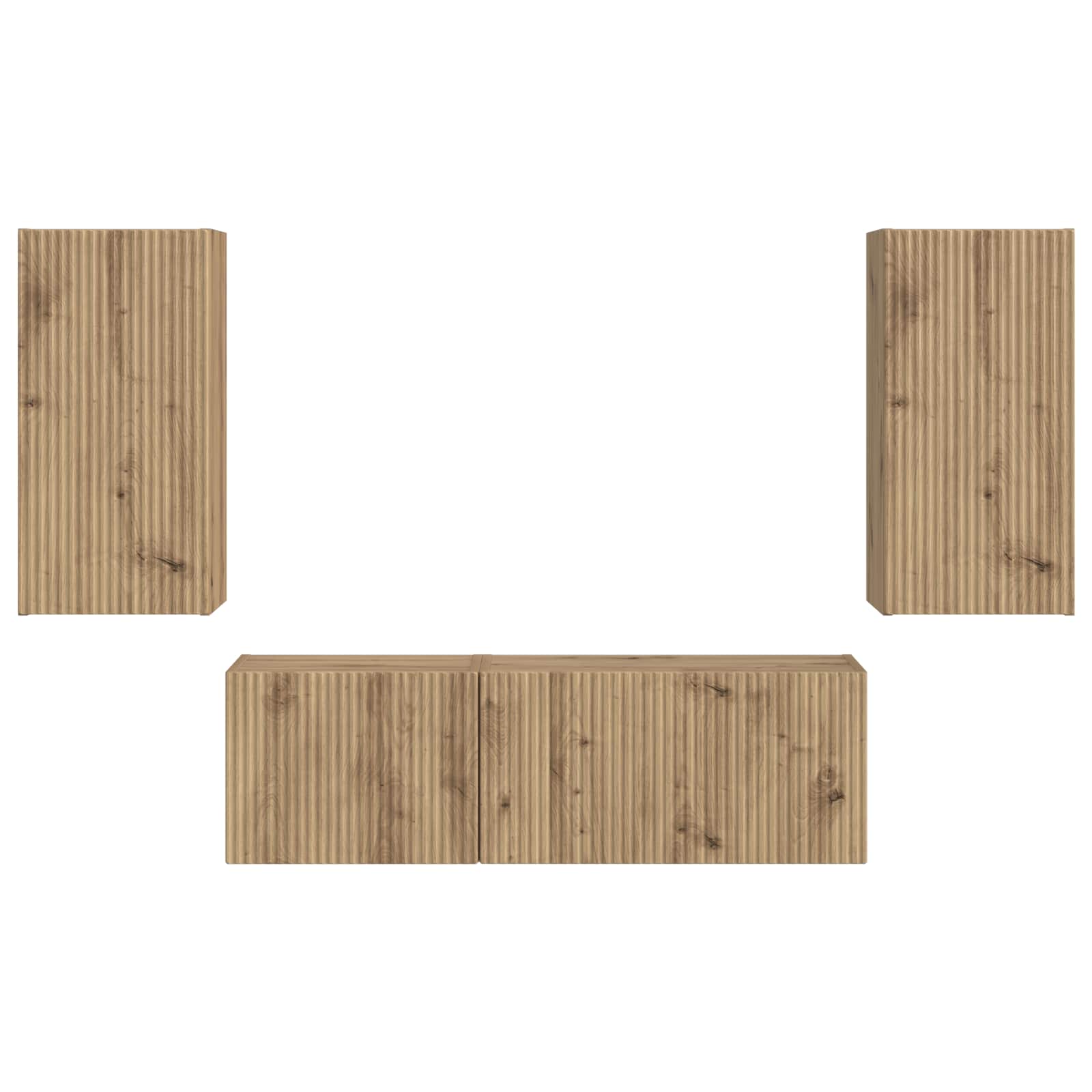 Set zidnog ormarića za TV Zidne 4 pcs Umjetnički hrast