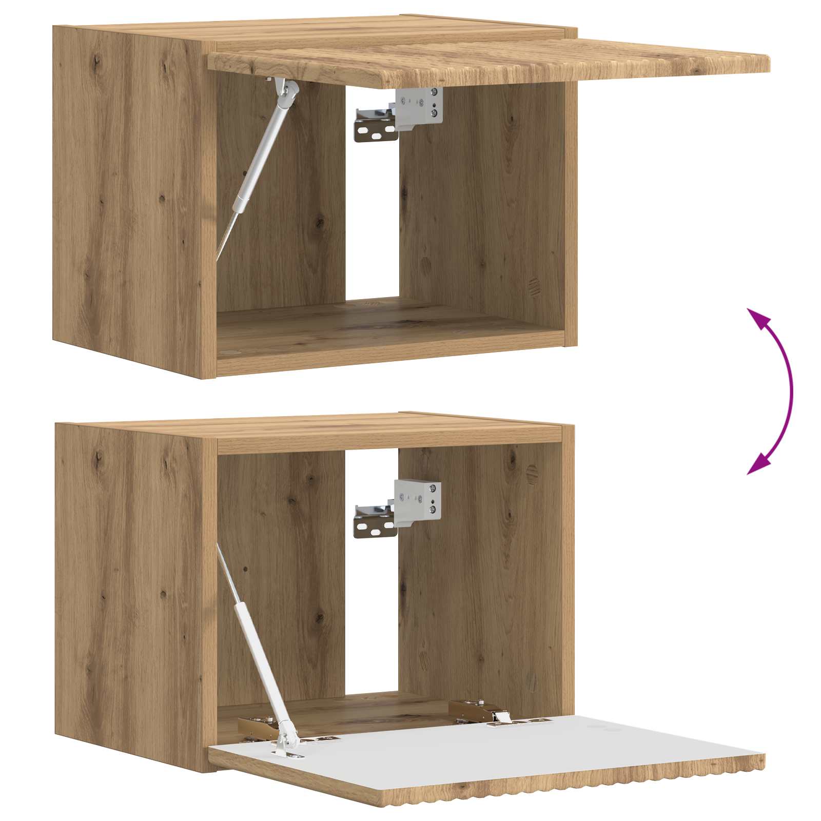 Set zidnog ormarića za TV Zidne 4 pcs Umjetnički hrast