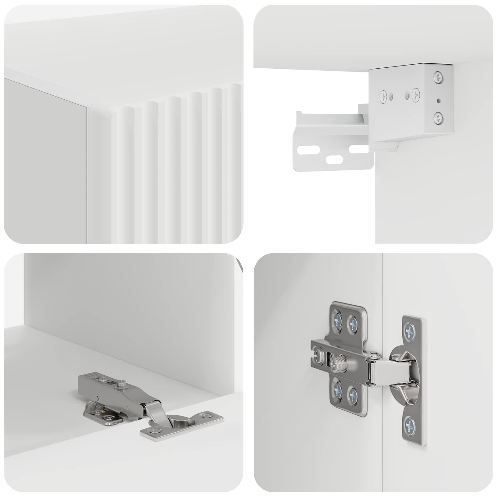 Set zidnog ormarića za TV Zidne 4 pcs Bijelo Konstruirano drvo