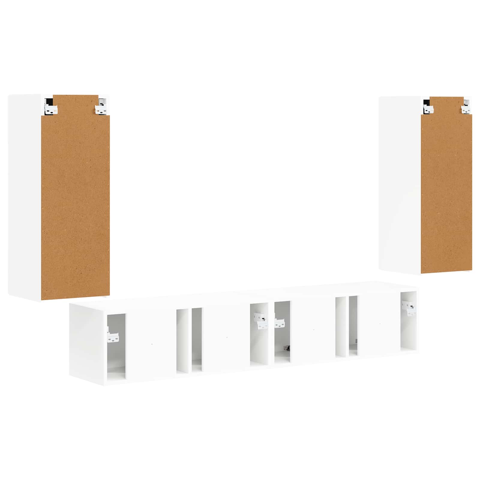 Set zidnog ormarića za TV Zidne 4 pcs Bijelo Konstruirano drvo