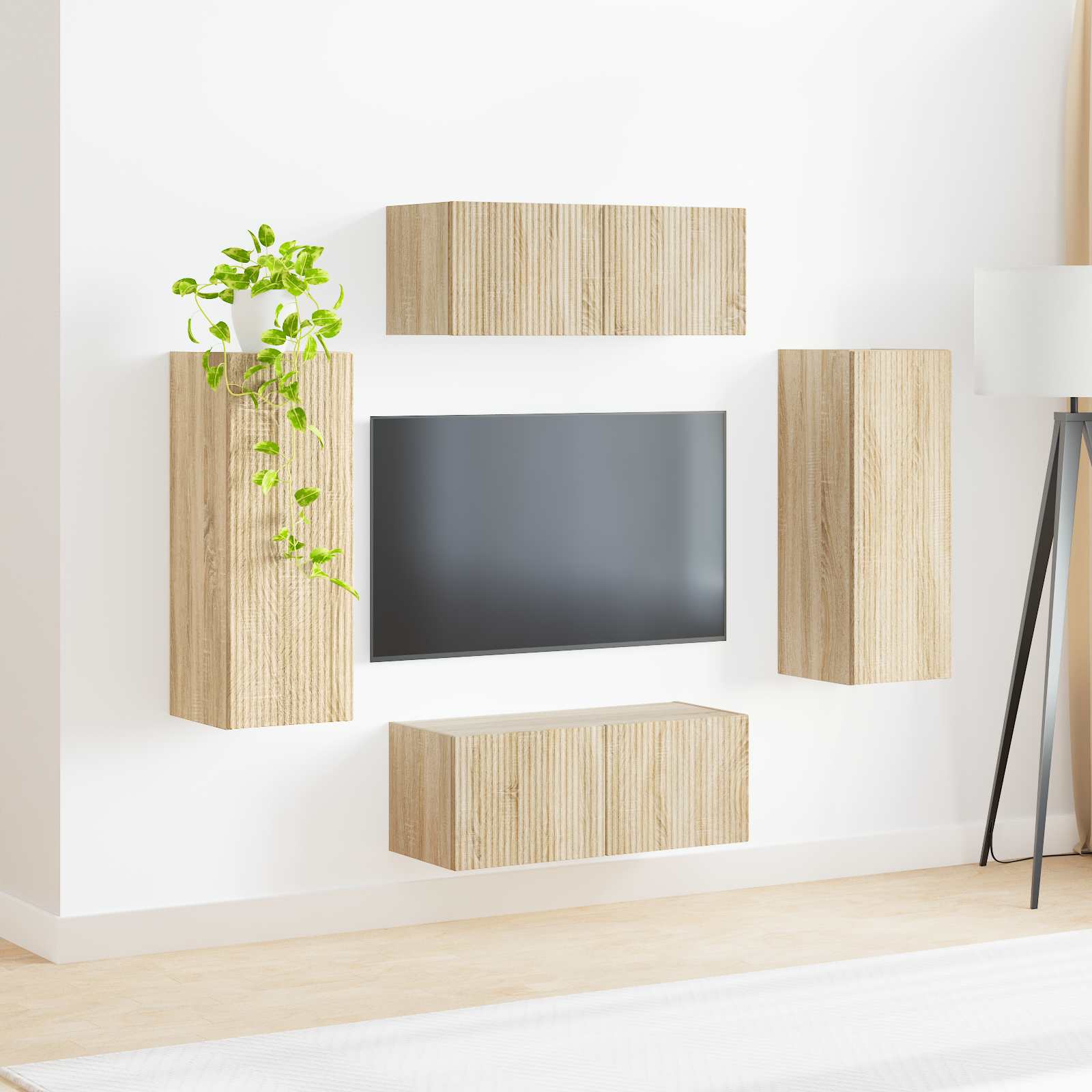 Set zidnog ormarića za TV 4 pcs Sonoma hrast Konstruirano drvo