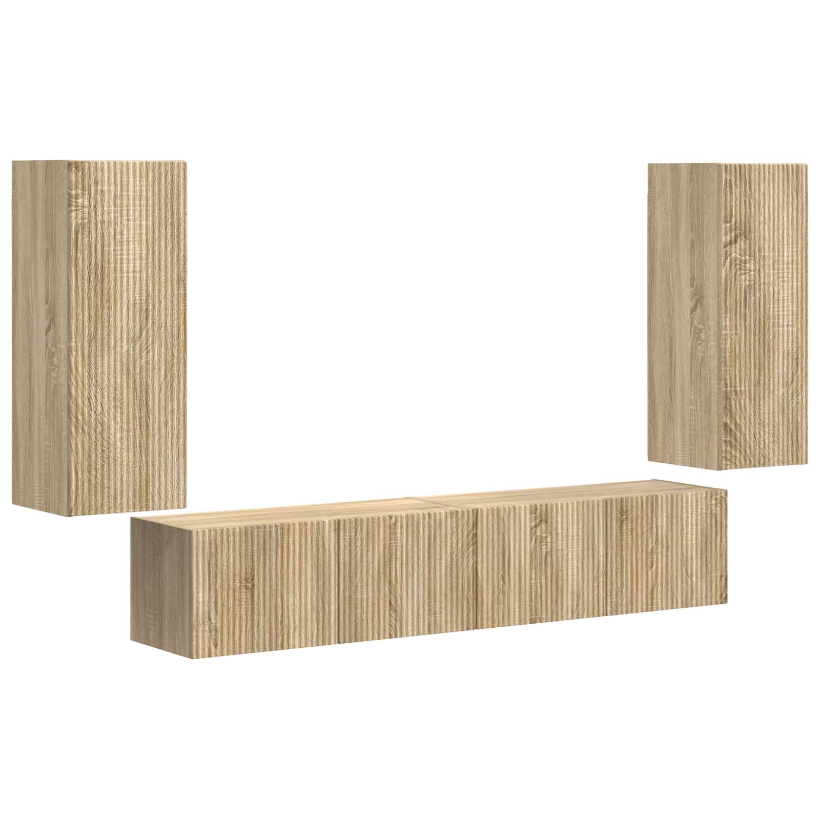 Set zidnog ormarića za TV 4 pcs Sonoma hrast Konstruirano drvo