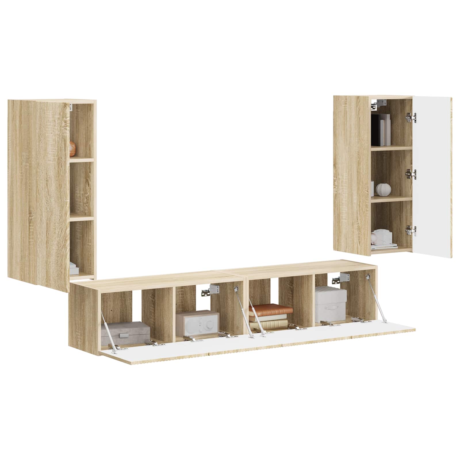 Set zidnog ormarića za TV 4 pcs Sonoma hrast Konstruirano drvo