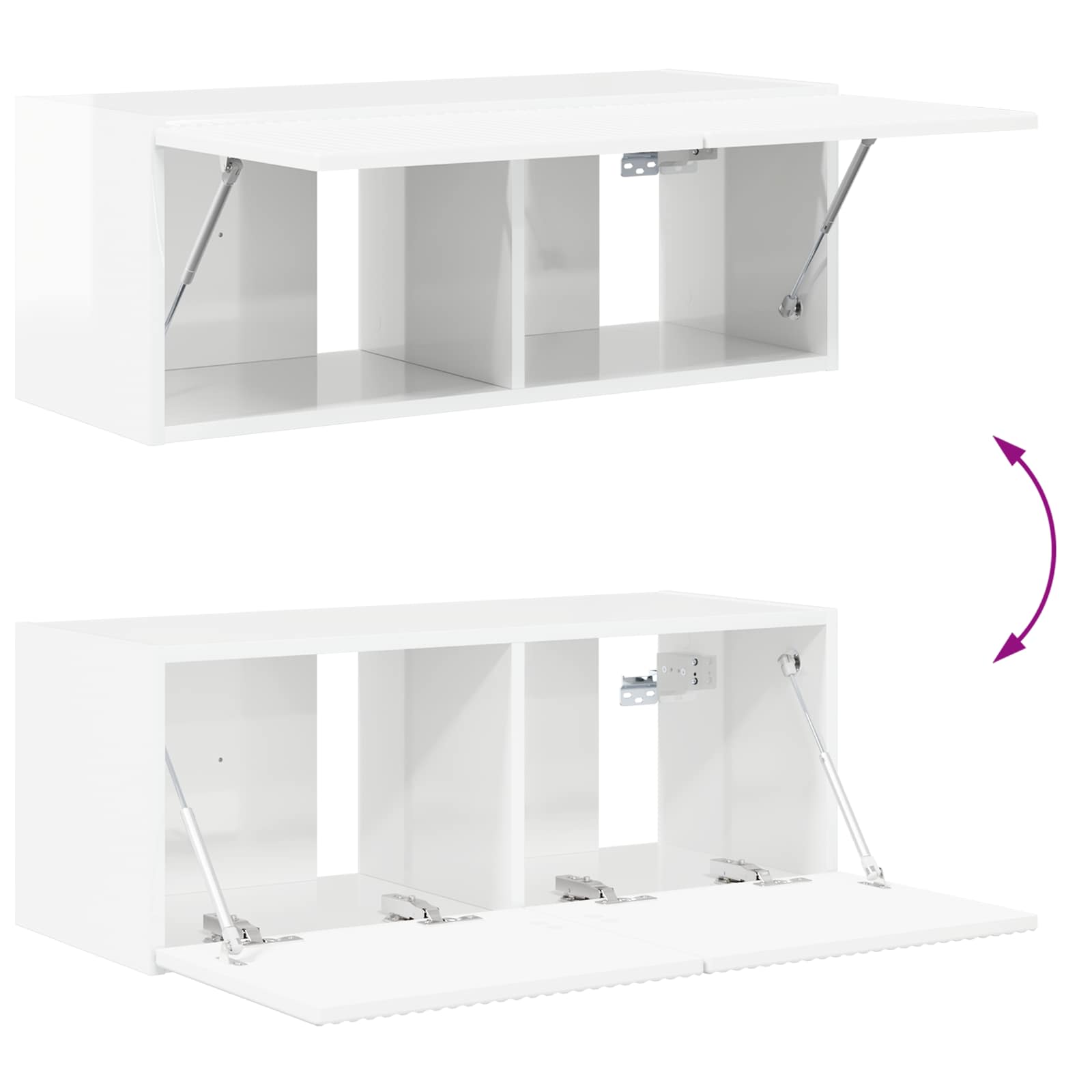 Set zidnog ormarića za TV Zidne 4 pcs Visoki sjaj bijela