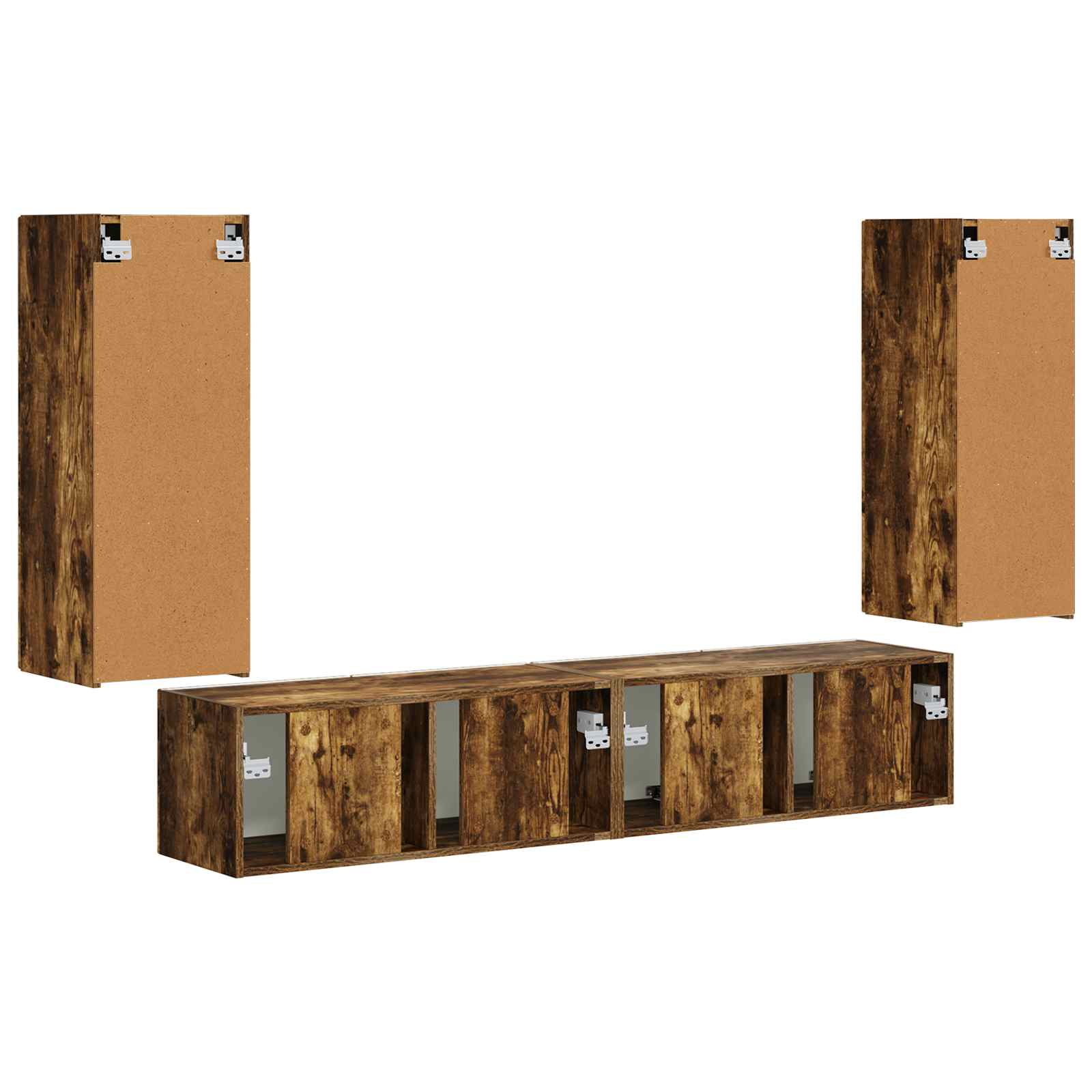 Set zidnog ormarića za TV Zidne 4 pcs Dimljeni hrast