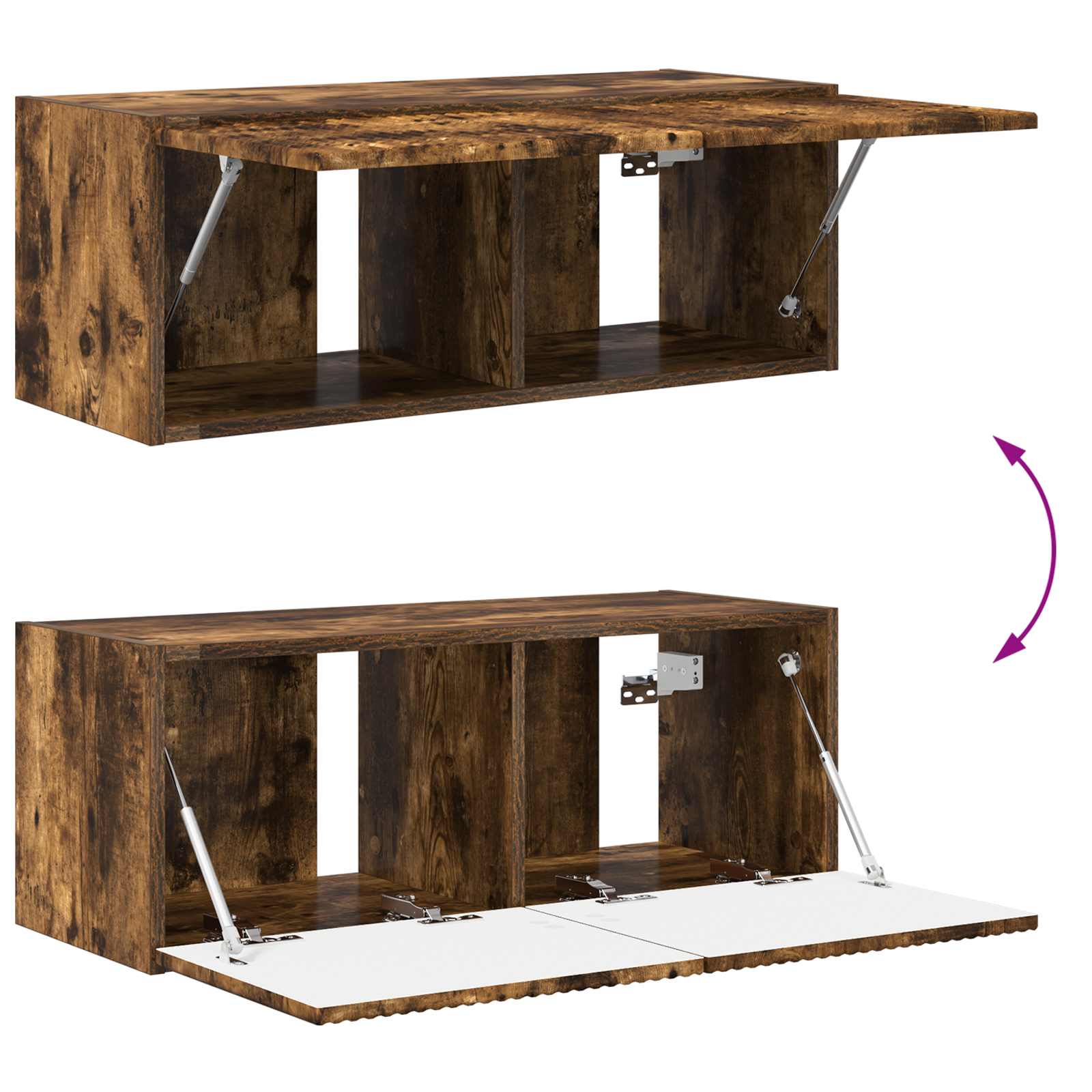 Set zidnog ormarića za TV Zidne 4 pcs Dimljeni hrast