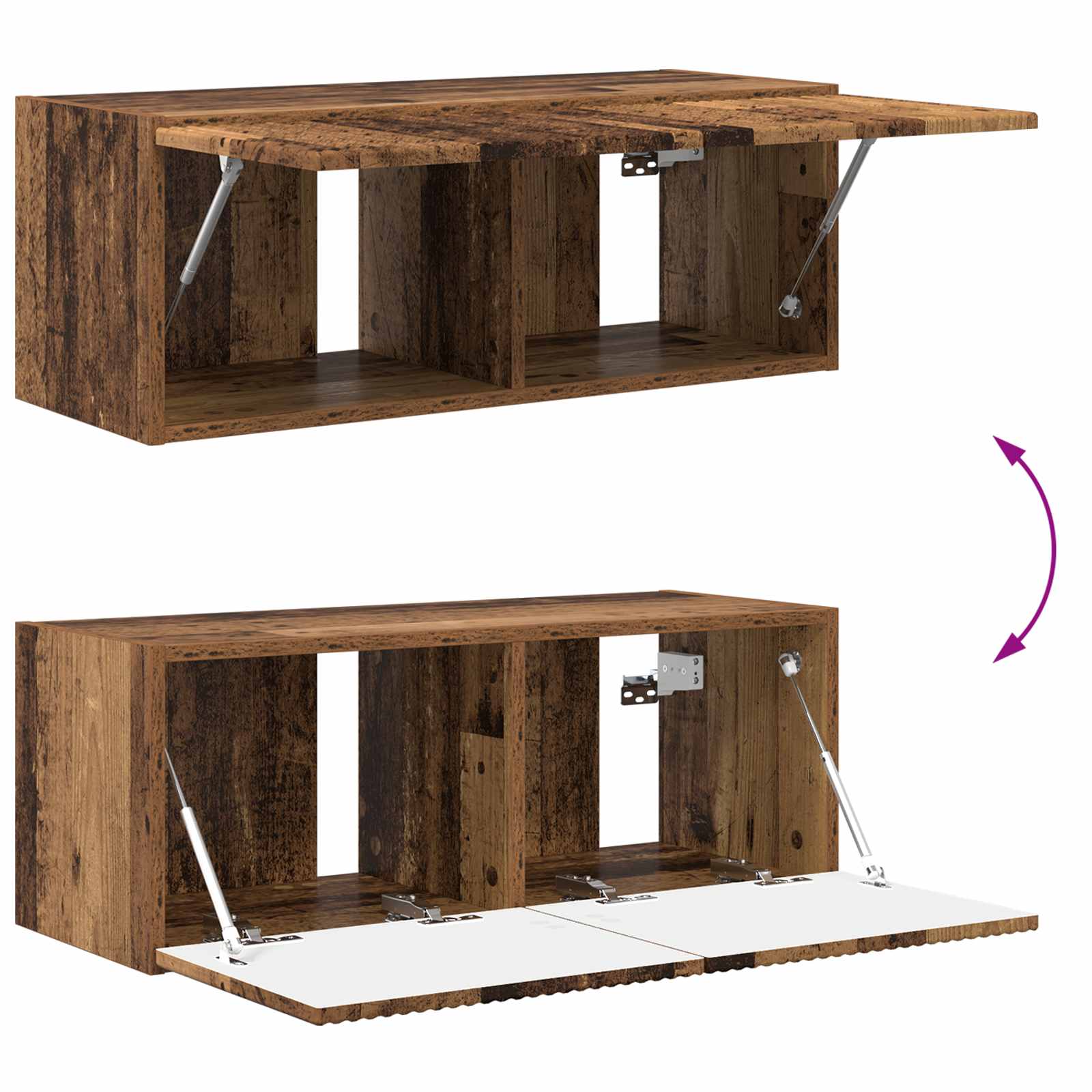 Set zidnog ormarića za TV 4 pcs Staro drvo Konstruirano drvo
