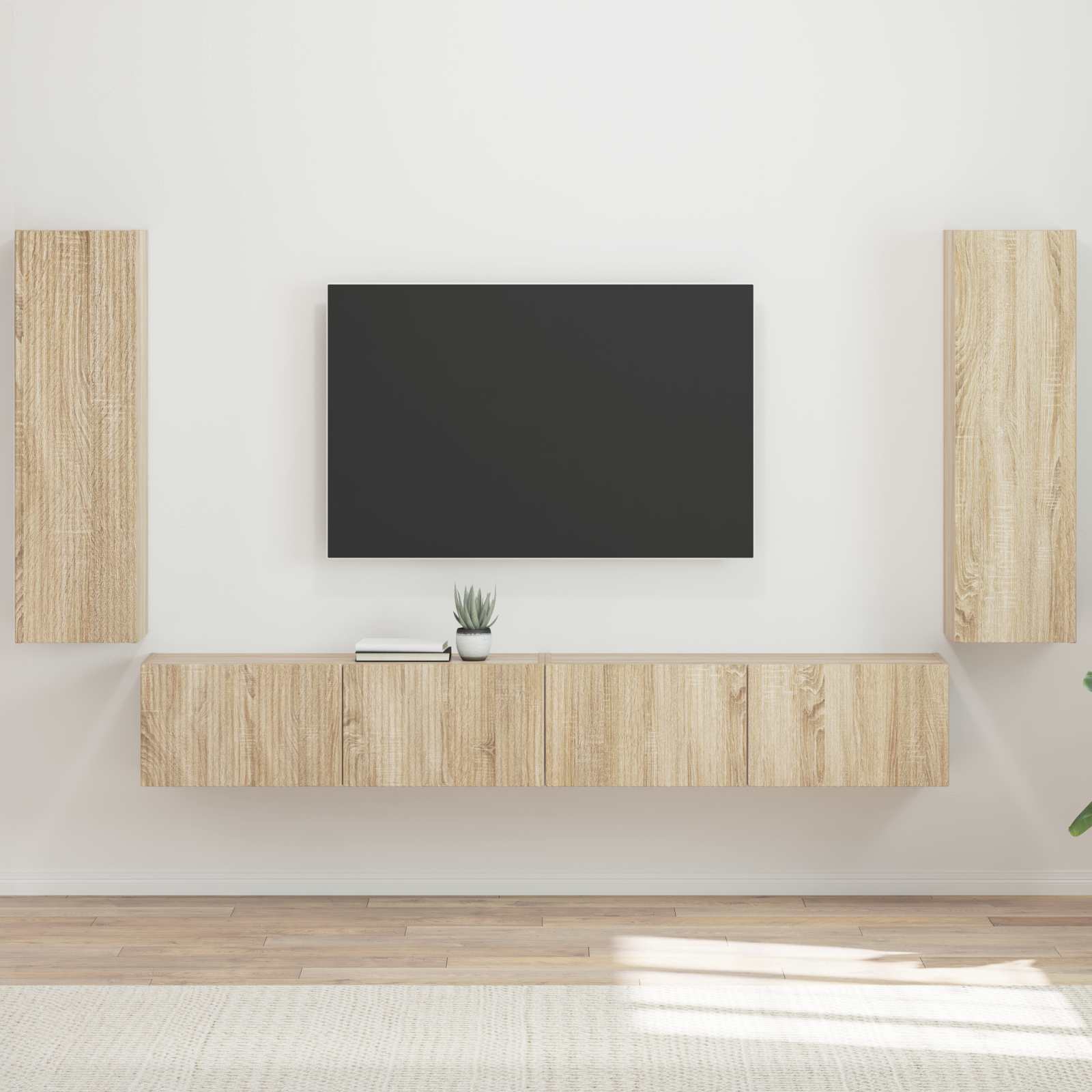 Set zidnog ormarića za TV 4 pcs Sonoma hrast Konstruirano drvo