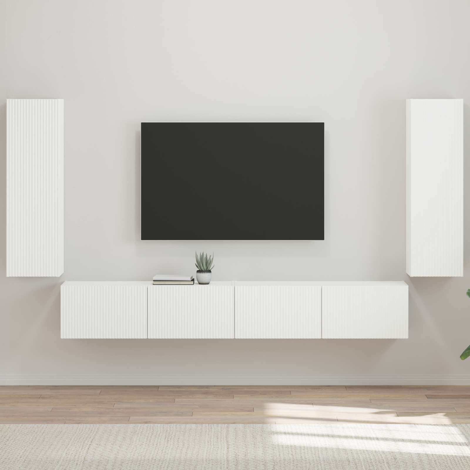 Set zidnog ormarića za TV Zidne 4 pcs Visoki sjaj bijela
