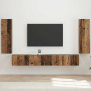 Set zidnog ormarića za TV 4 pcs 29,5 x 31 x 100 cm Staro drvo