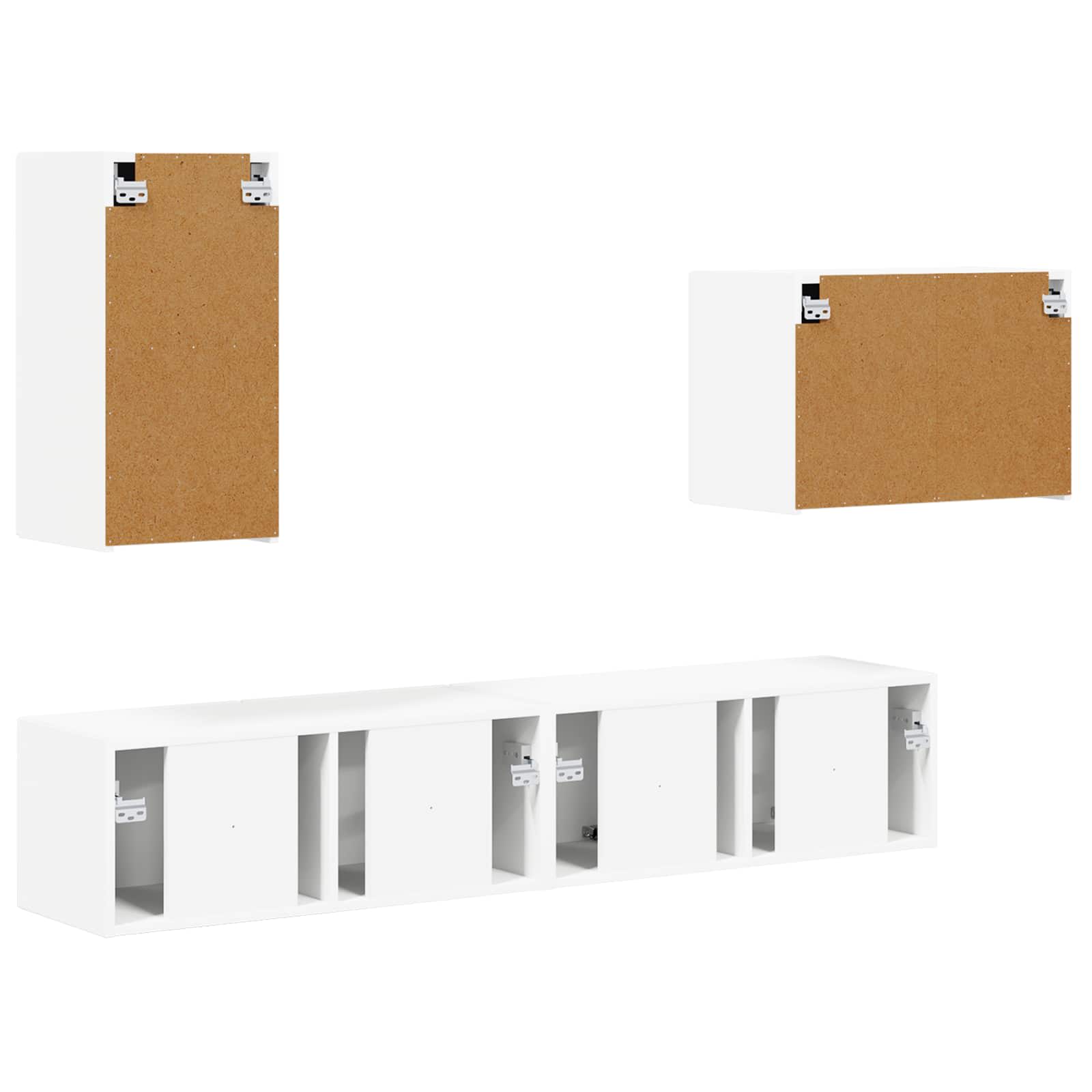 Set zidnog ormarića za TV Zidne 4 pcs Bijelo Konstruirano drvo