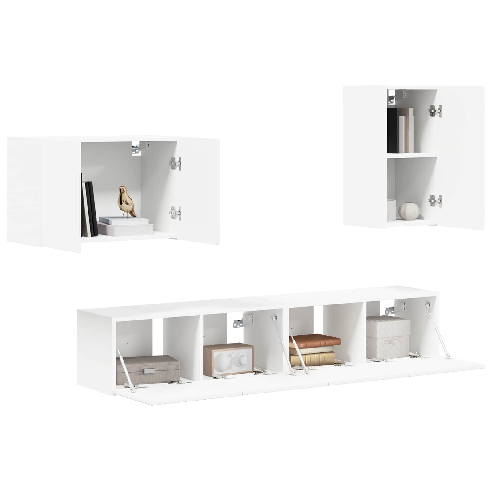 Set zidnog ormarića za TV Zidne 4 pcs Bijelo Konstruirano drvo