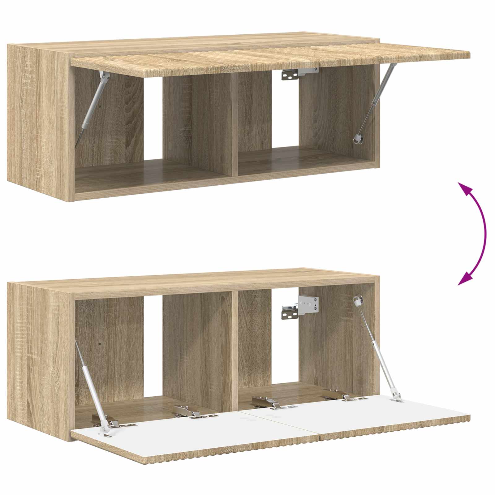 Set zidnog ormarića za TV 4 pcs Sonoma hrast Konstruirano drvo