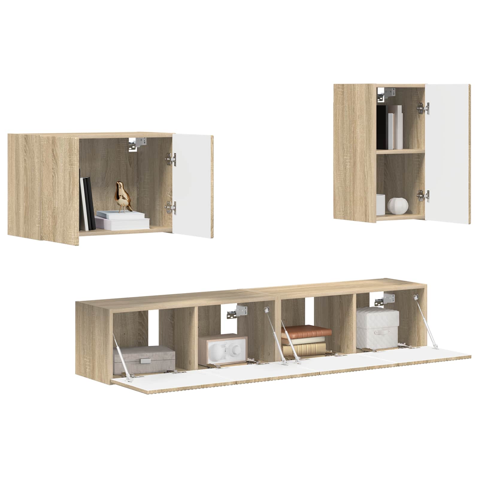 Set zidnog ormarića za TV 4 pcs Sonoma hrast Konstruirano drvo