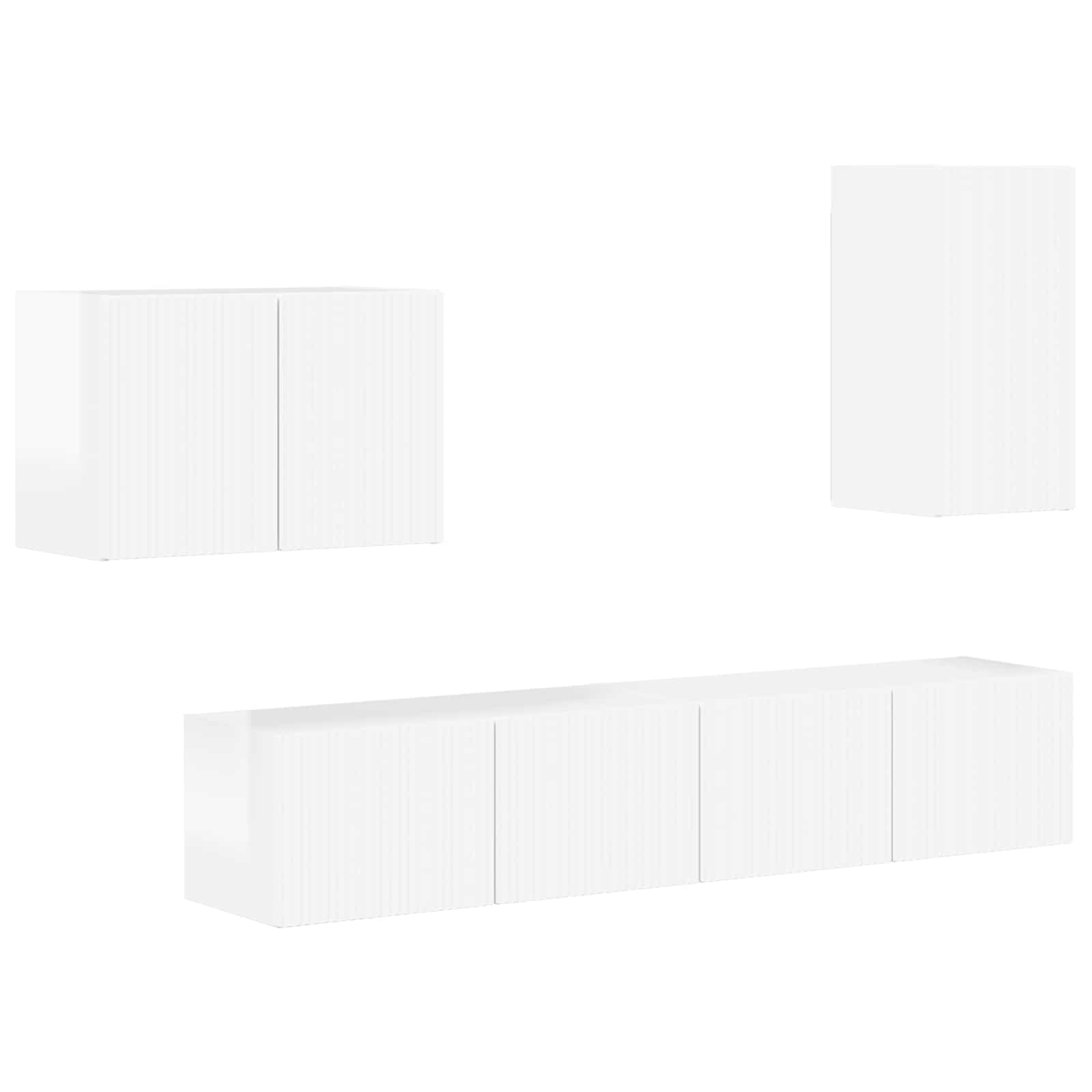 Set zidnog ormarića za TV Zidne 4 pcs Visoki sjaj bijela