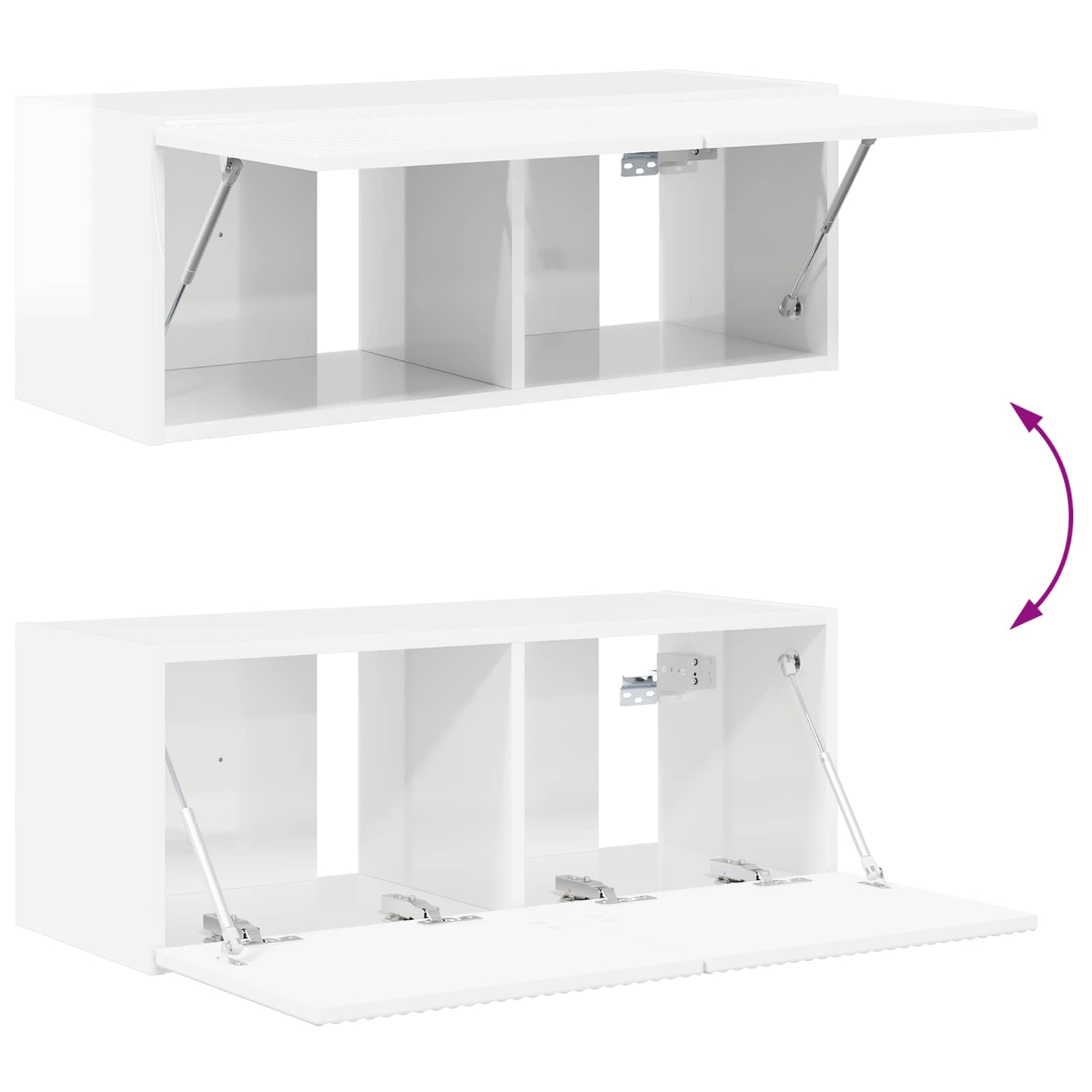 Set zidnog ormarića za TV Zidne 4 pcs Visoki sjaj bijela