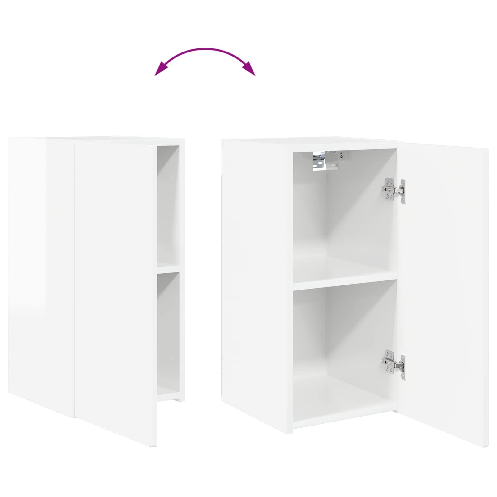 Set zidnog ormarića za TV Zidne 4 pcs Visoki sjaj bijela