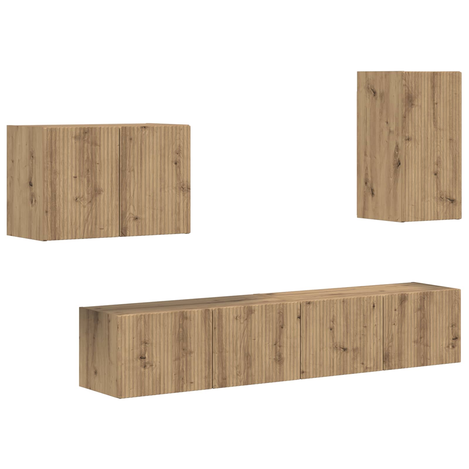 Set zidnog ormarića za TV Zidne 4 pcs Umjetnički hrast
