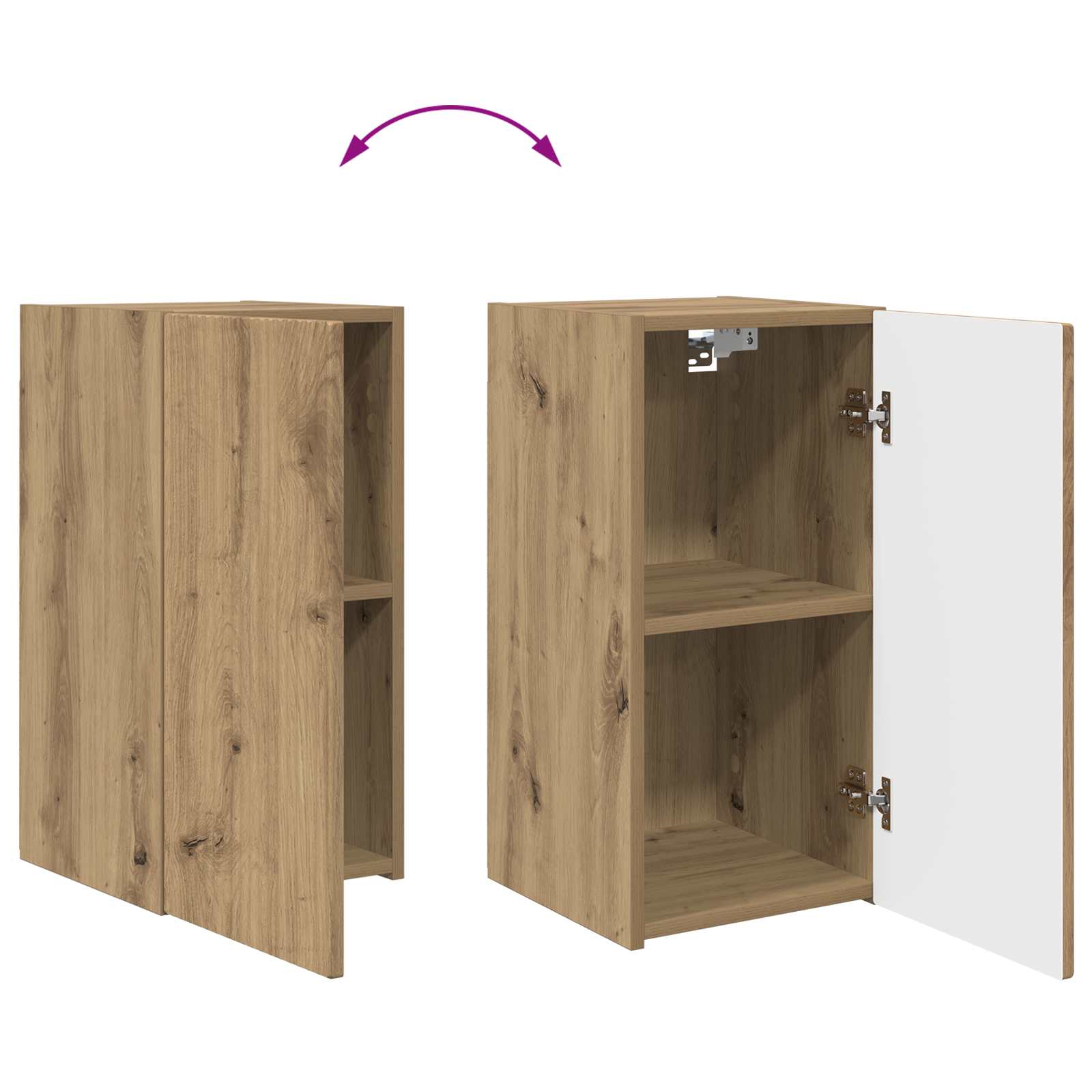 Set zidnog ormarića za TV Zidne 4 pcs Umjetnički hrast