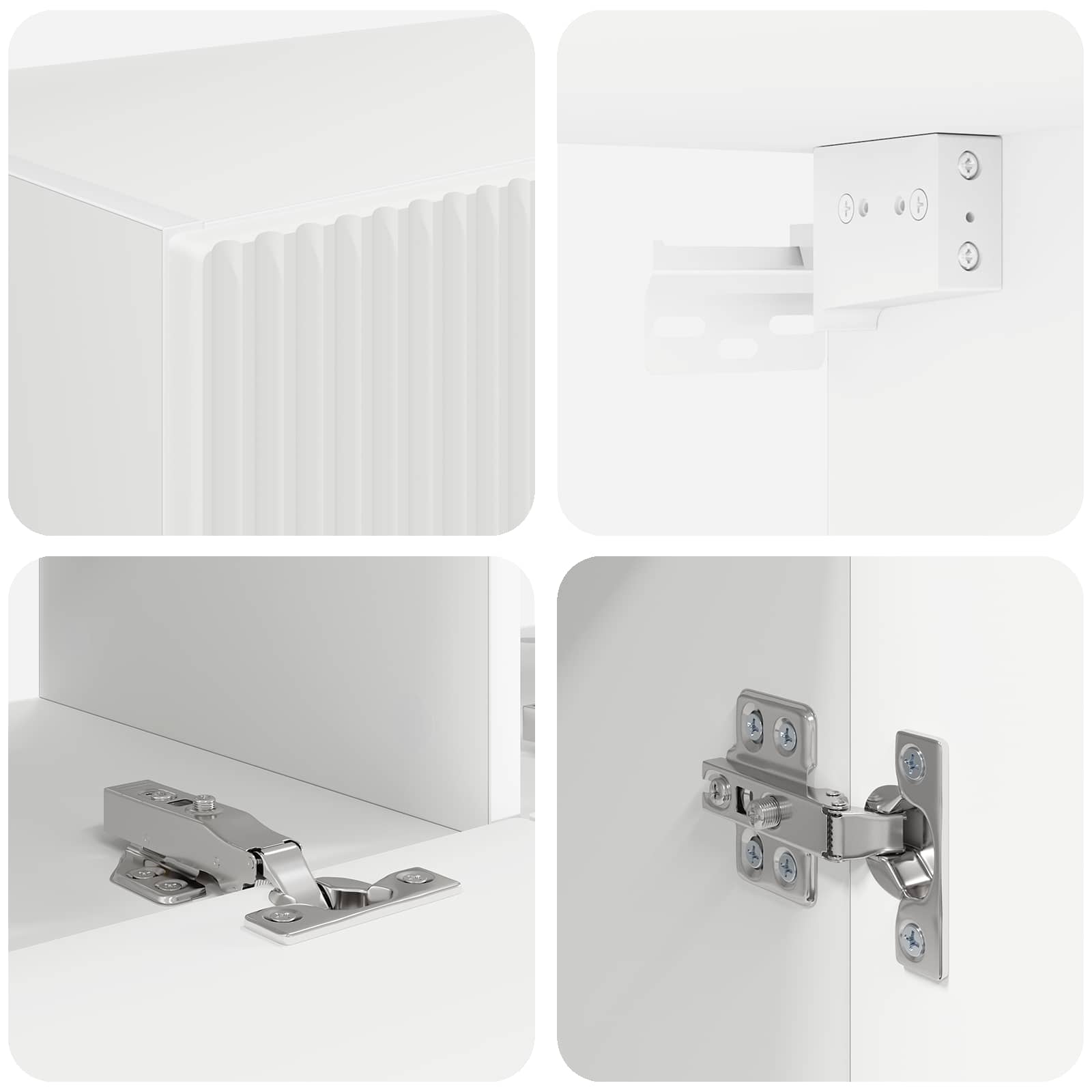 Set zidnog ormarića za TV Zidne 6 pcs Bijelo