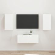 Set TV komoda Zidne 2 pcs Bijelo Konstruirano drvo