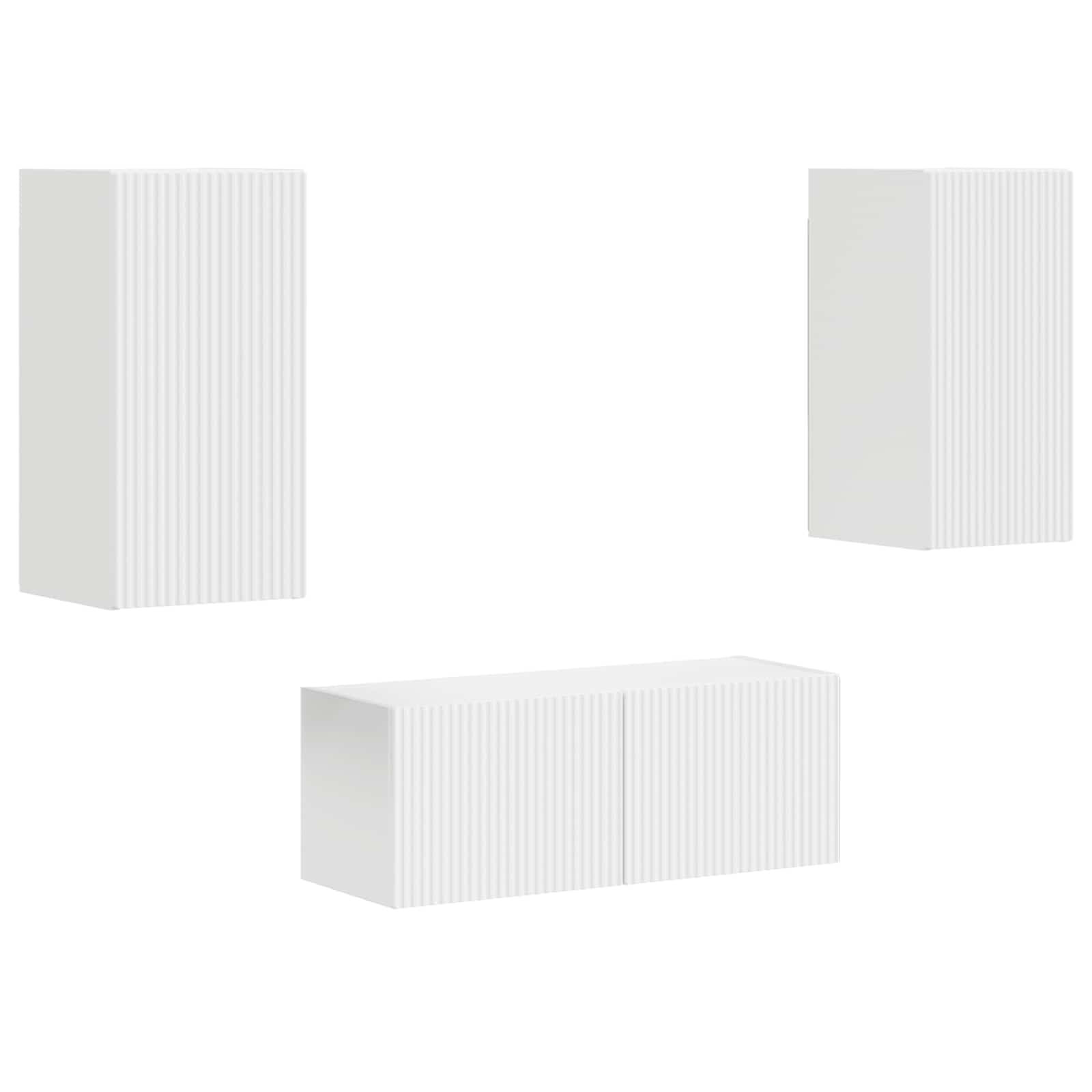 Set TV komoda Zidne 2 pcs Bijelo Konstruirano drvo