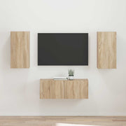 Set TV komoda Zidne 2 pcs Sonoma hrast Konstruirano drvo