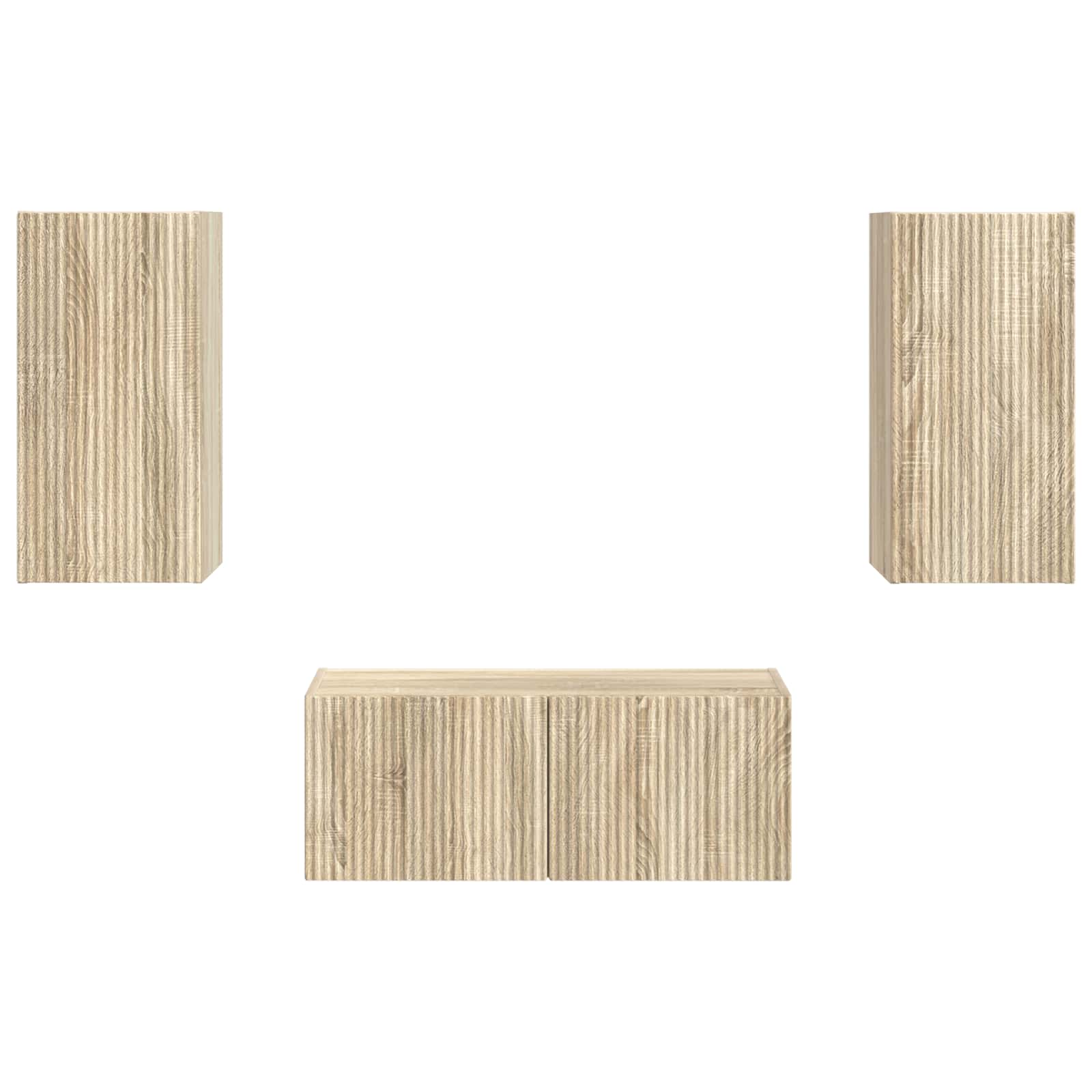Set TV komoda Zidne 2 pcs Sonoma hrast Konstruirano drvo
