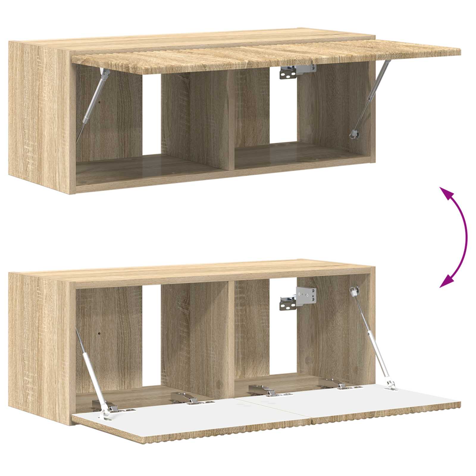 Set TV komoda Zidne 2 pcs Sonoma hrast Konstruirano drvo
