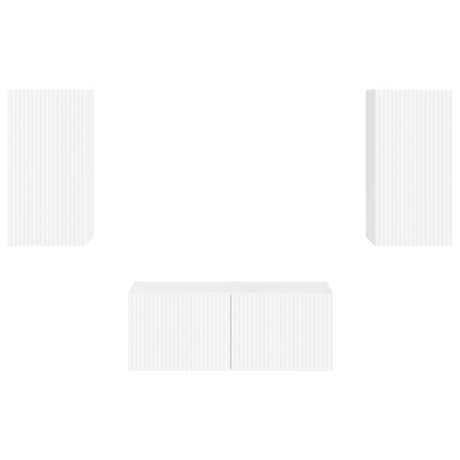 Set TV komoda Zidne 2 pcs Visoki sjaj bijela Konstruirano drvo