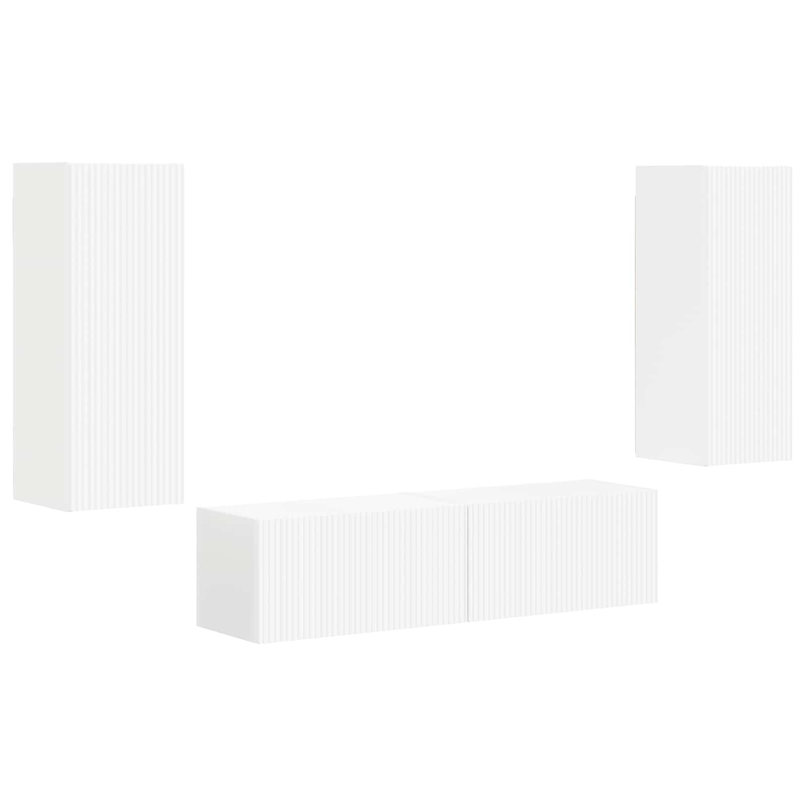 Set TV komoda Zidne 2 pcs Bijelo Konstruirano drvo