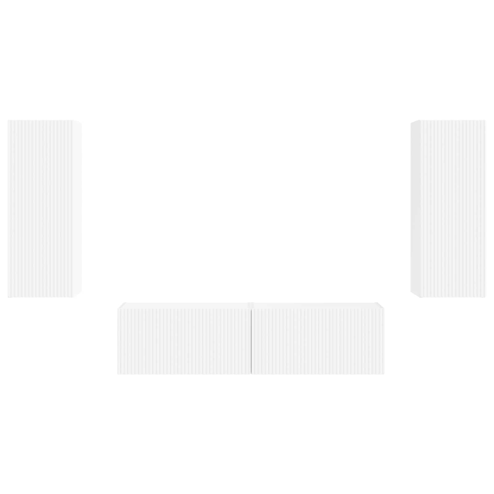 Set TV komoda Zidne 2 pcs Bijelo Konstruirano drvo
