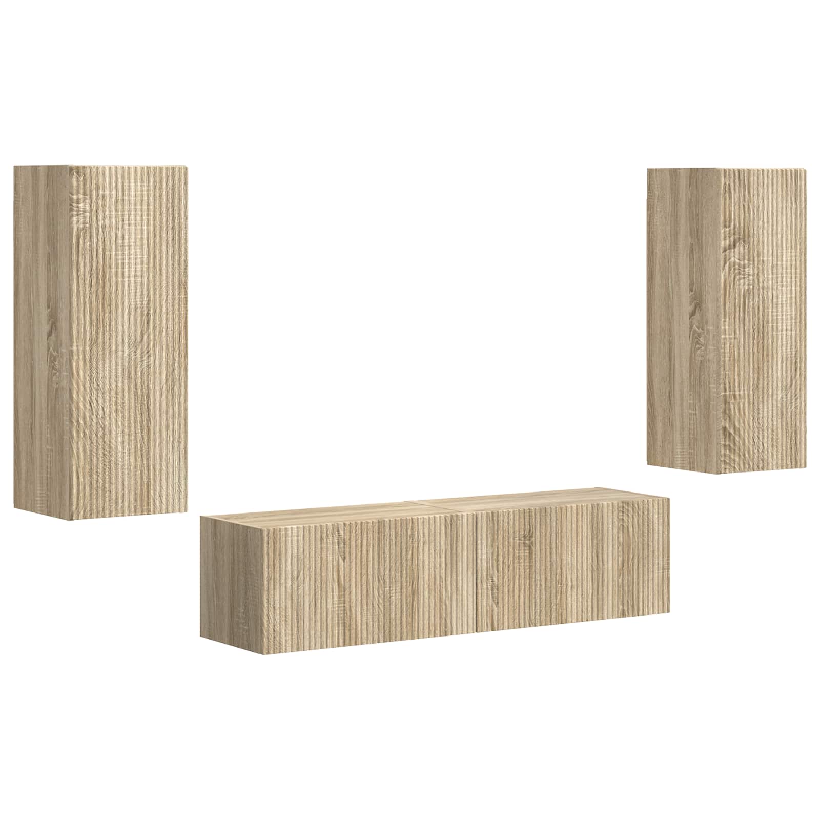 Set TV komoda Zidne 2 pcs Sonoma hrast Konstruirano drvo
