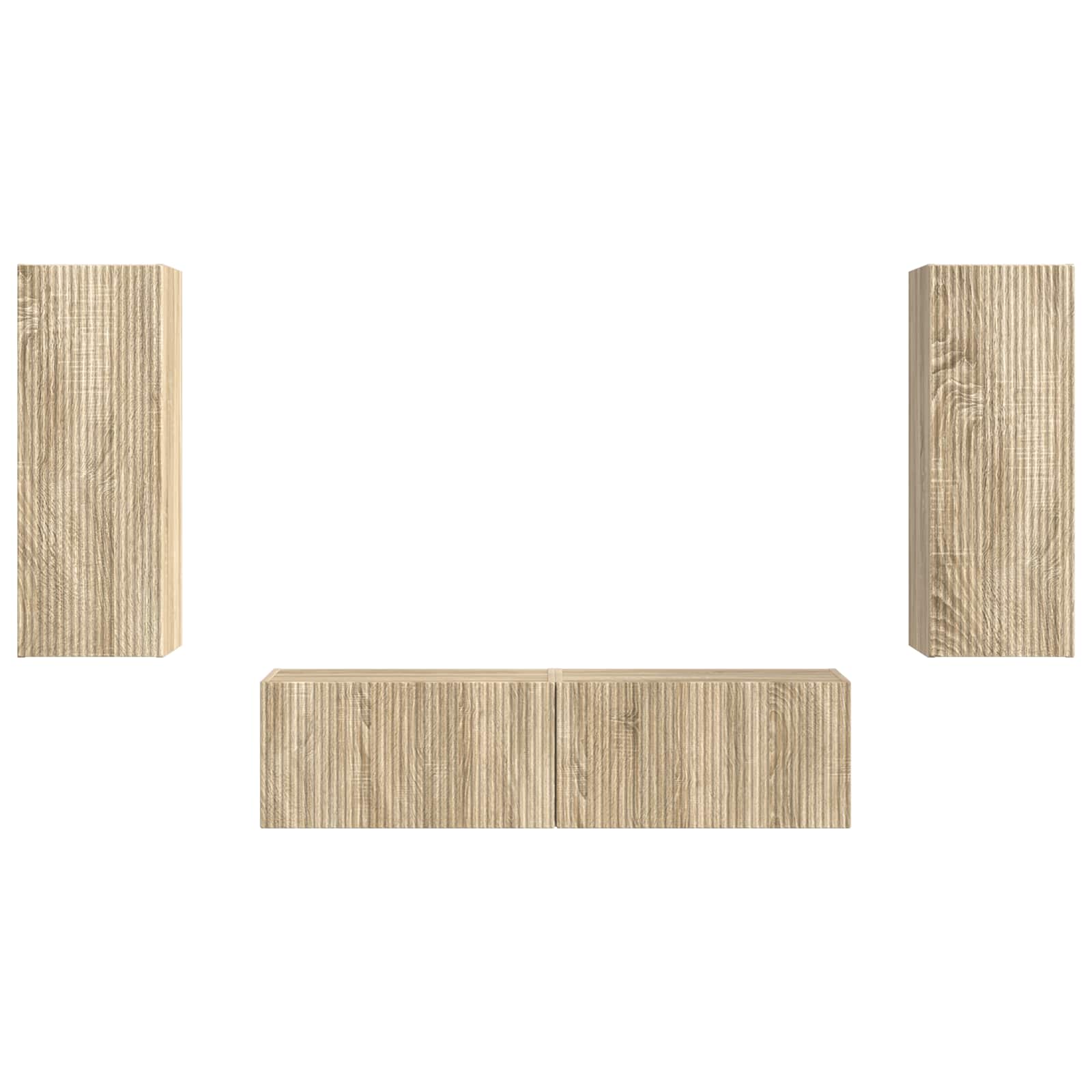 Set TV komoda Zidne 2 pcs Sonoma hrast Konstruirano drvo
