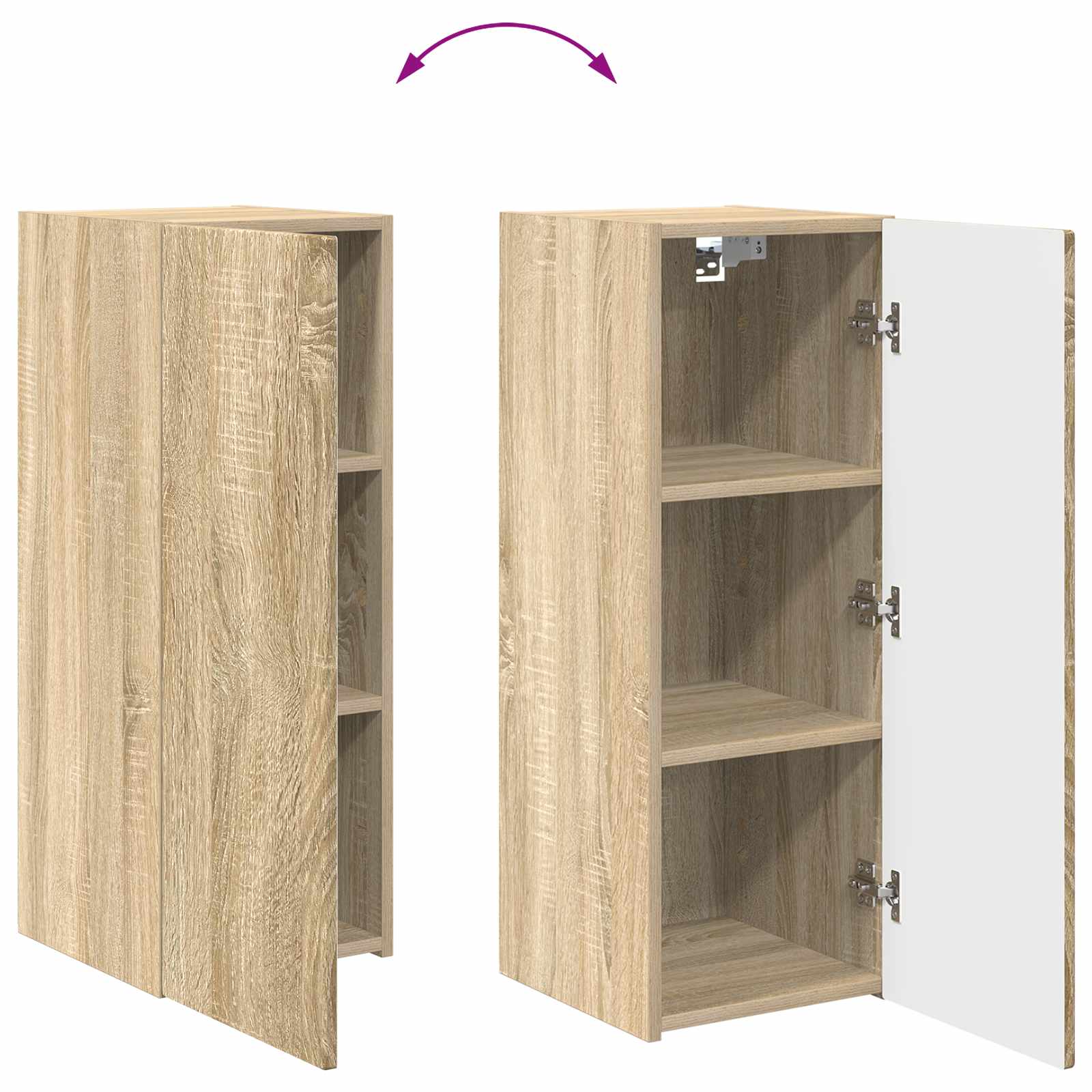 Set TV komoda Zidne 2 pcs Sonoma hrast Konstruirano drvo