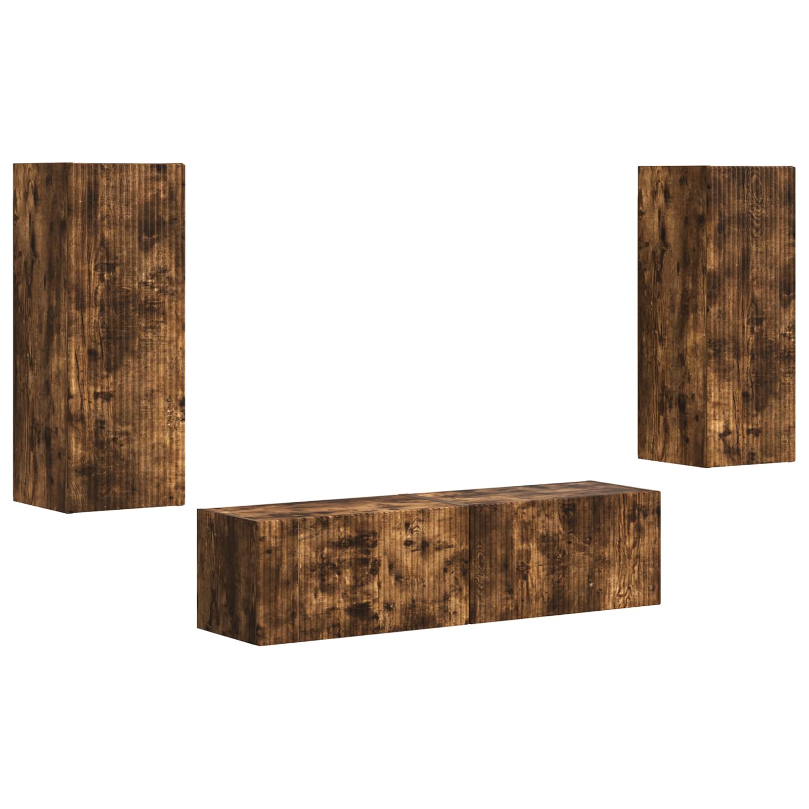 Set TV komoda Zidne 2 pcs Dimljeni hrast Konstruirano drvo