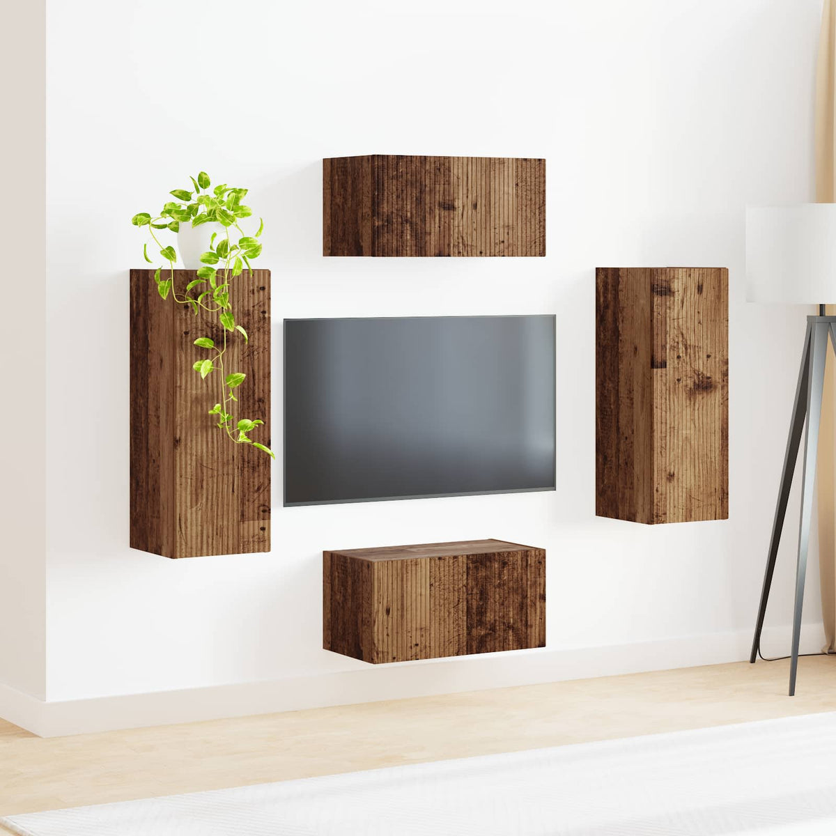 Set TV komoda 2 kom. Staro drvo Smeđa 30 x 31 x 80 cm