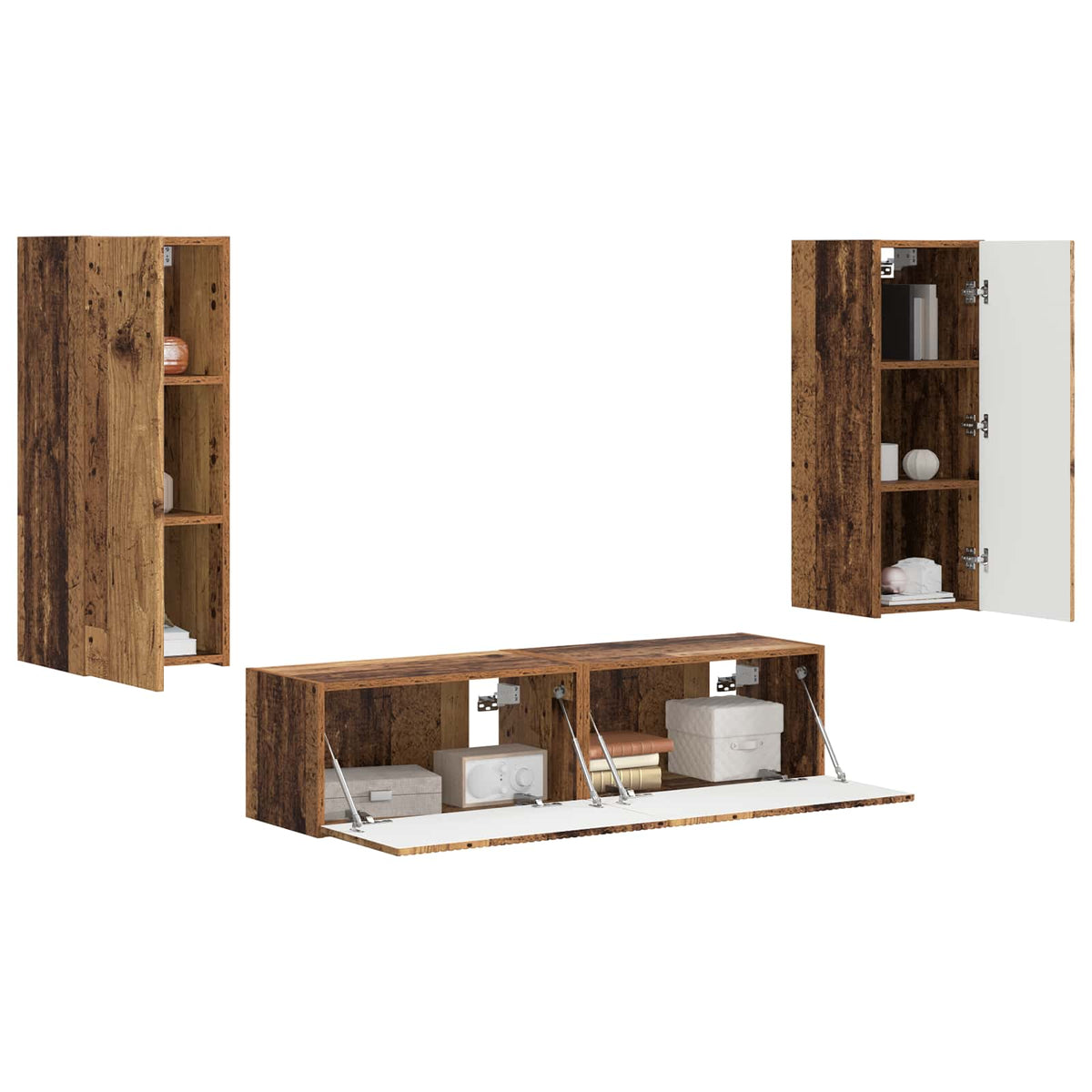 Set TV komoda 2 kom. Staro drvo Smeđa 30 x 31 x 80 cm