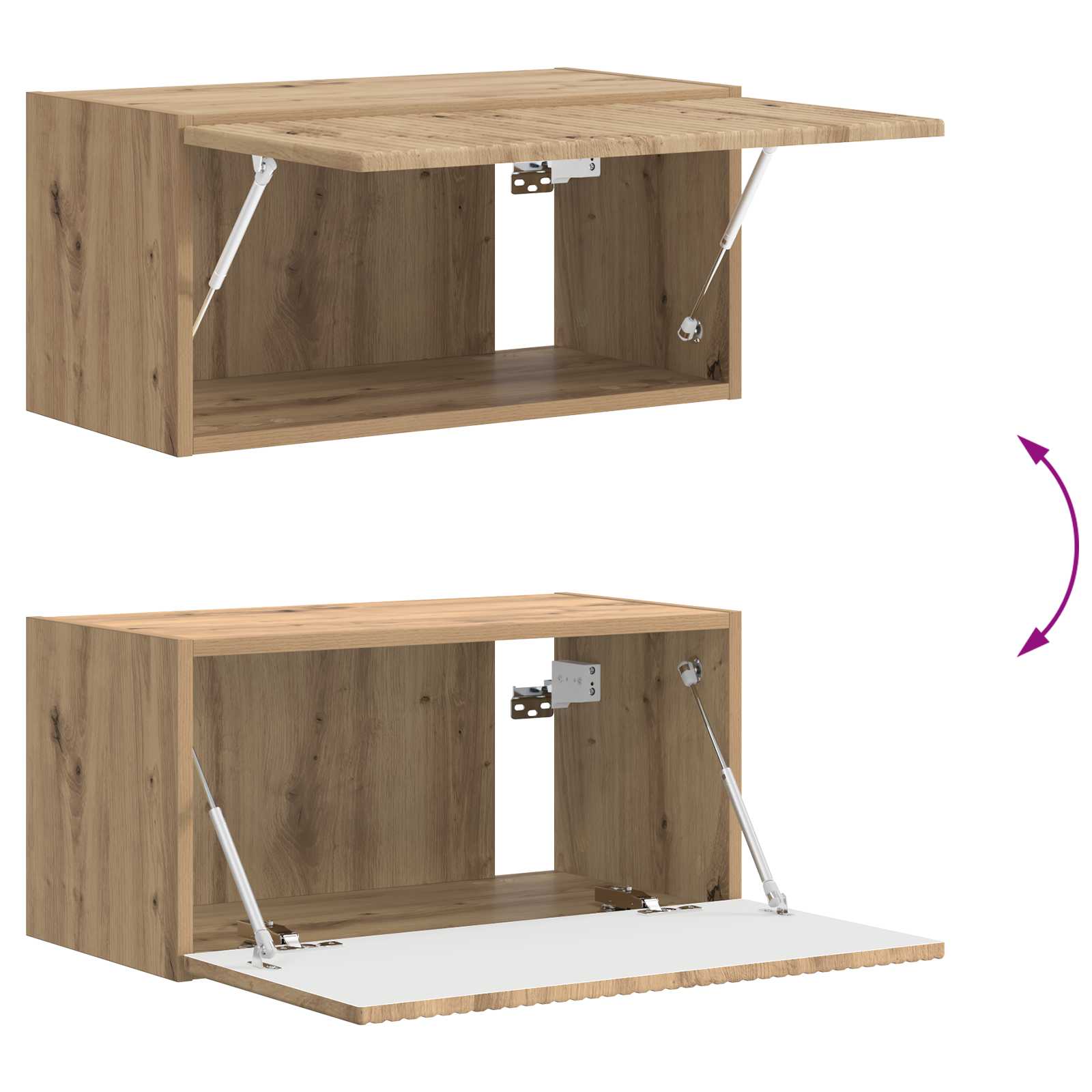 Set TV komoda Zidne 2 pcs Umjetnički hrast Konstruirano drvo