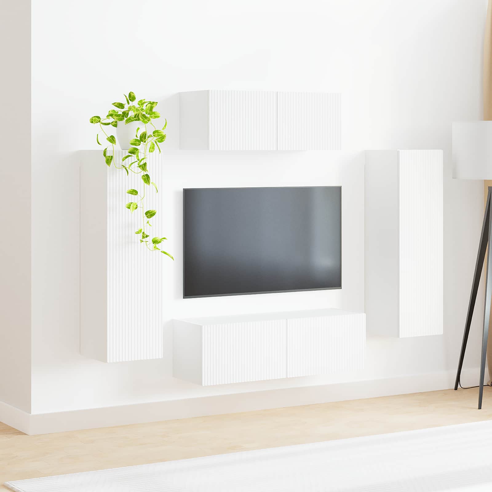 Set TV komoda 3 kom. Bijelo Konstruirano drvo