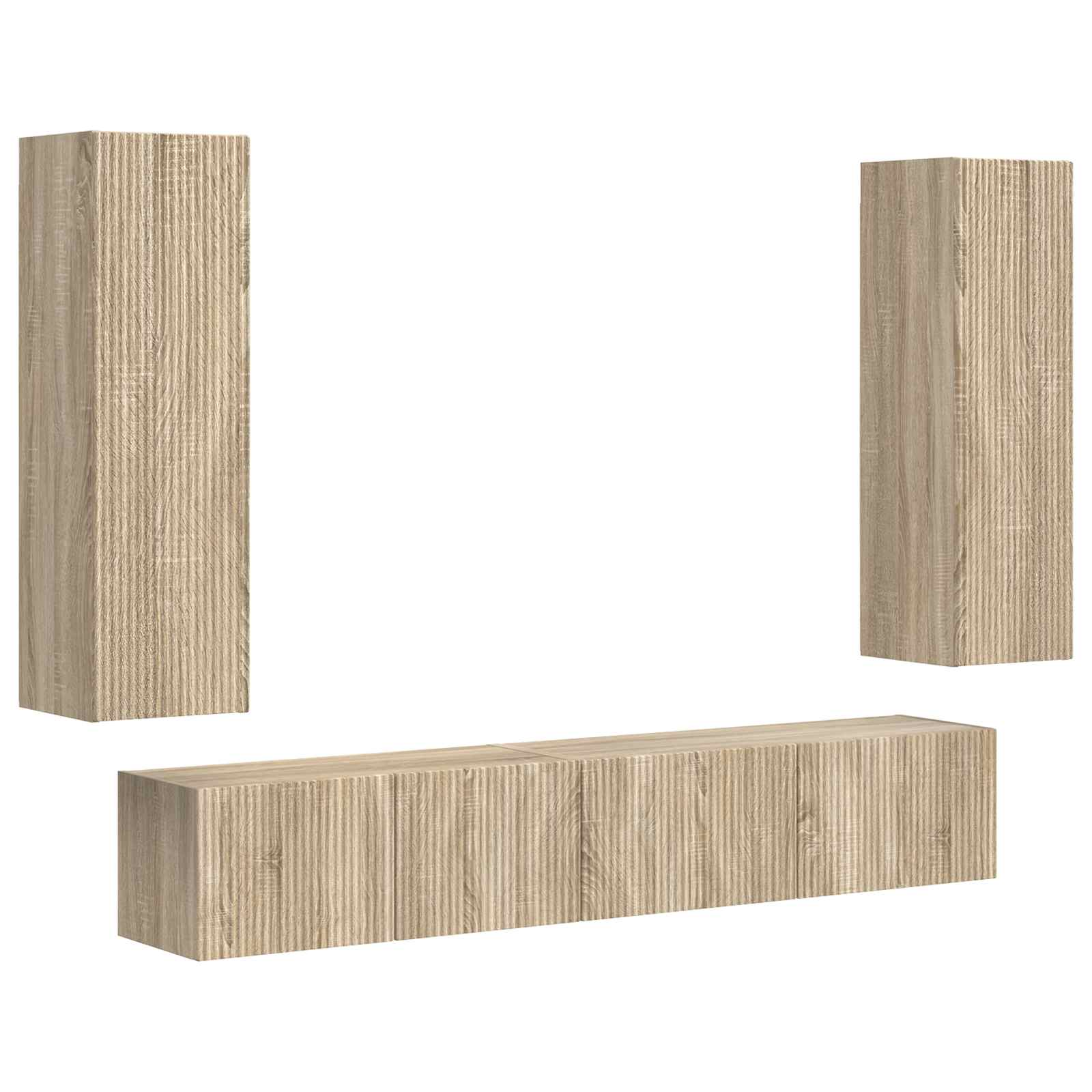 Set TV komoda Zidne 3 pcs Sonoma hrast Konstruirano drvo
