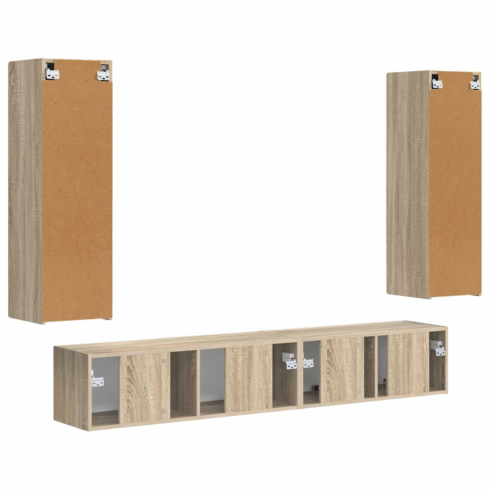 Set TV komoda Zidne 3 pcs Sonoma hrast Konstruirano drvo