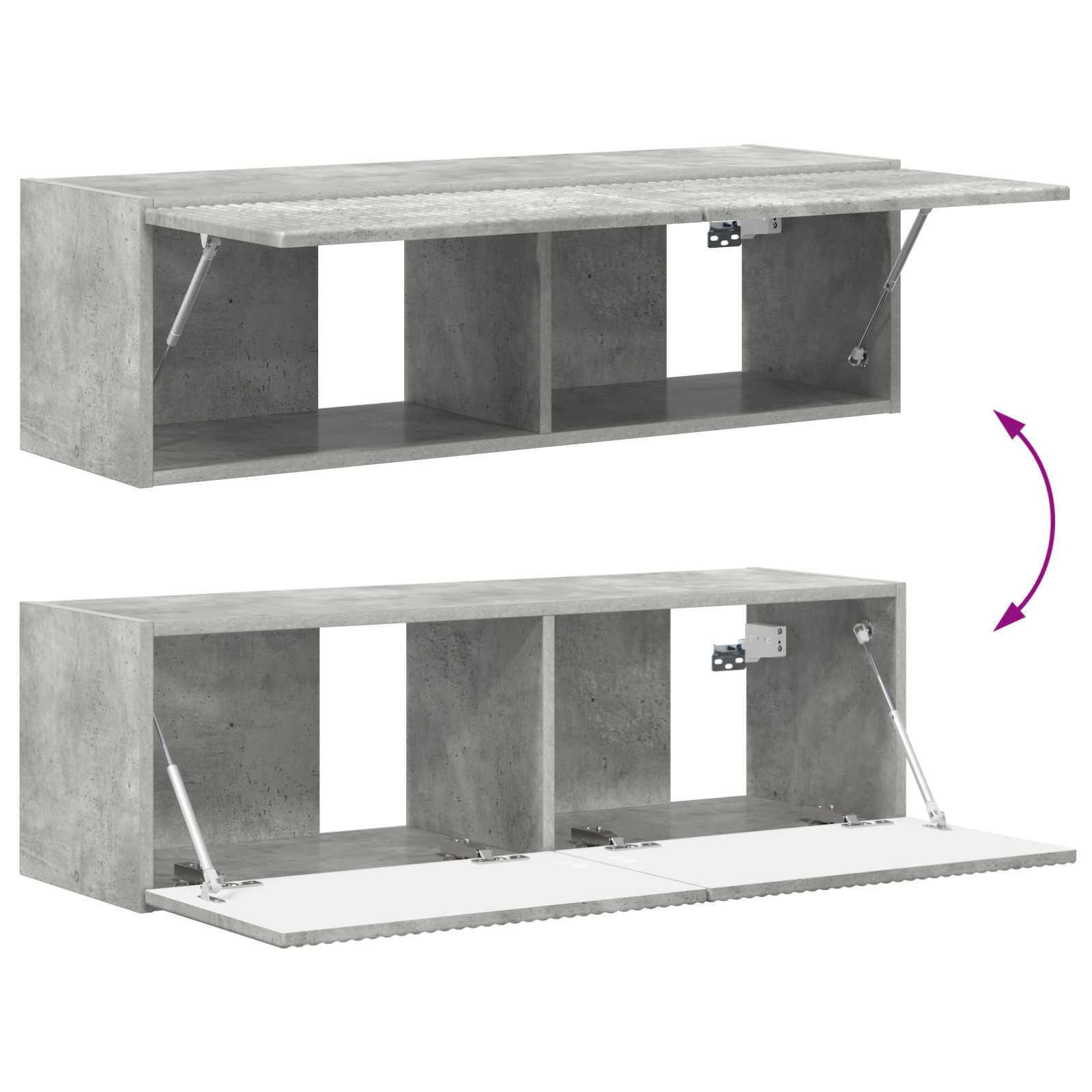 Set TV komoda Zidne 3 pcs Betonski sivi Konstruirano drvo