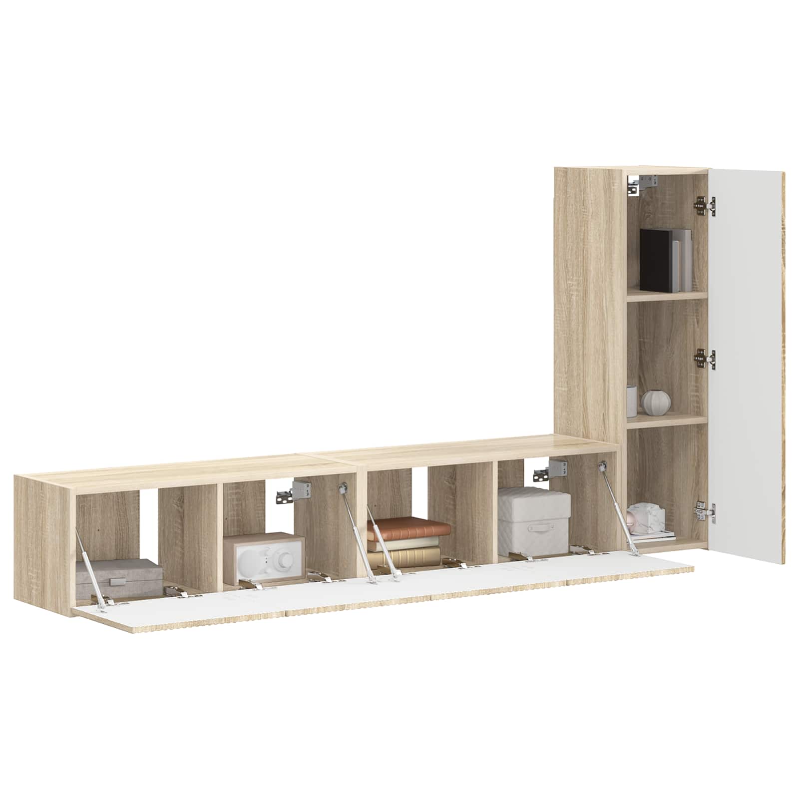 Set TV komoda Zidne 3 pcs Sonoma hrast Konstruirano drvo