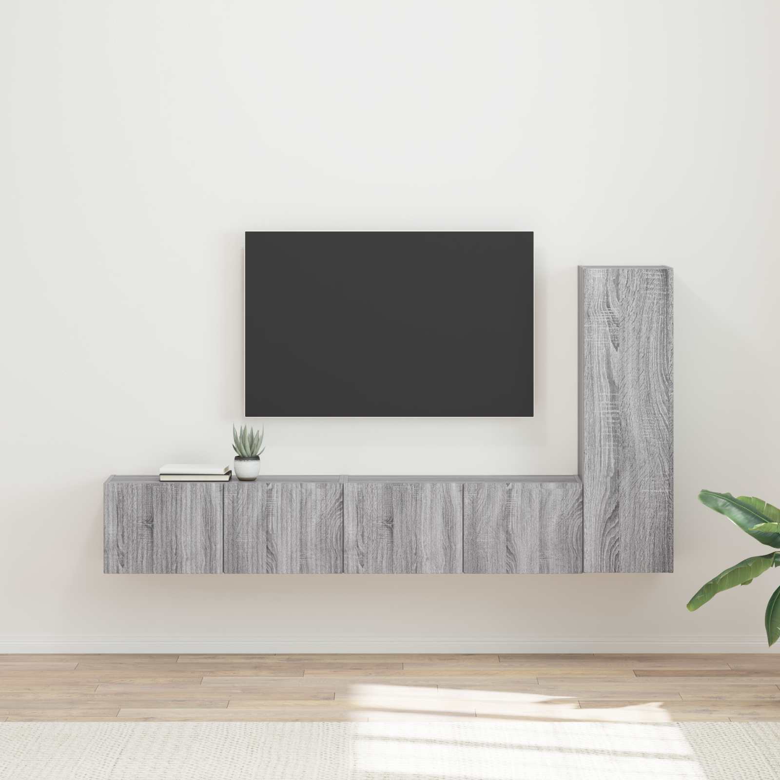 Set TV komoda Zidne 3 pcs Siva Sonoma Konstruirano drvo