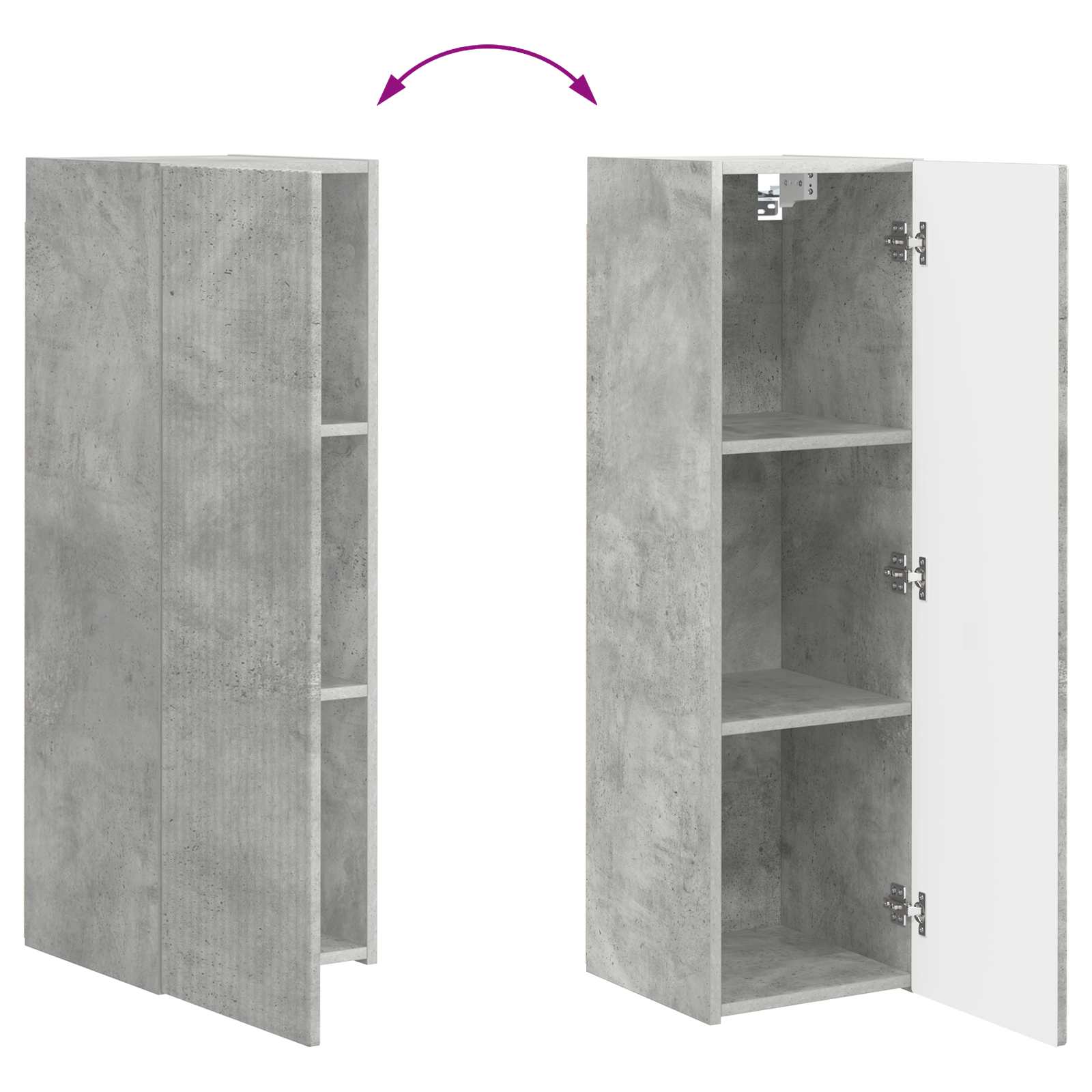 Set TV komoda Zidne 4 pcs Betonski sivi Konstruirano drvo